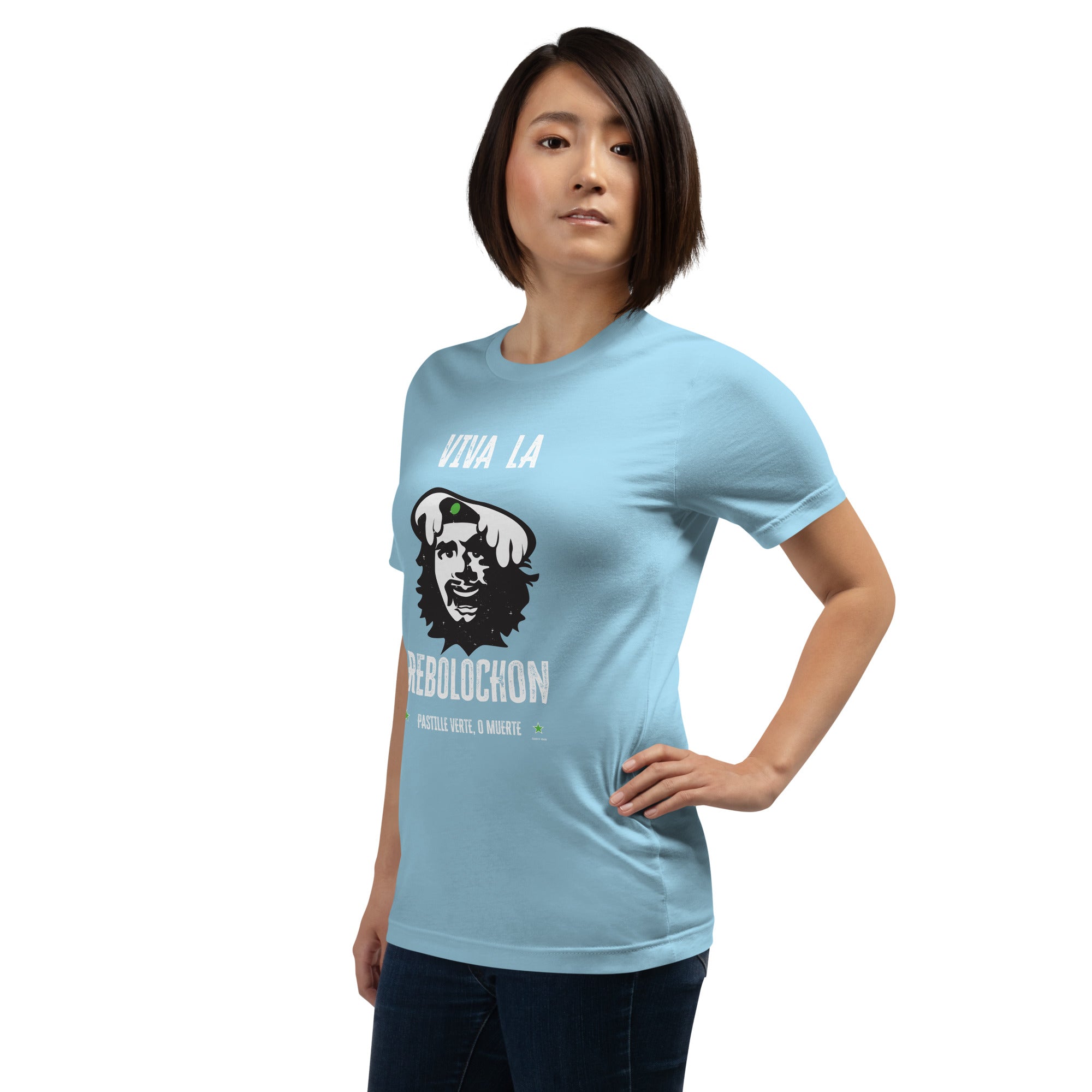 T-shirt en coton unisexe Viva la Rebolochon sur couleurs vives