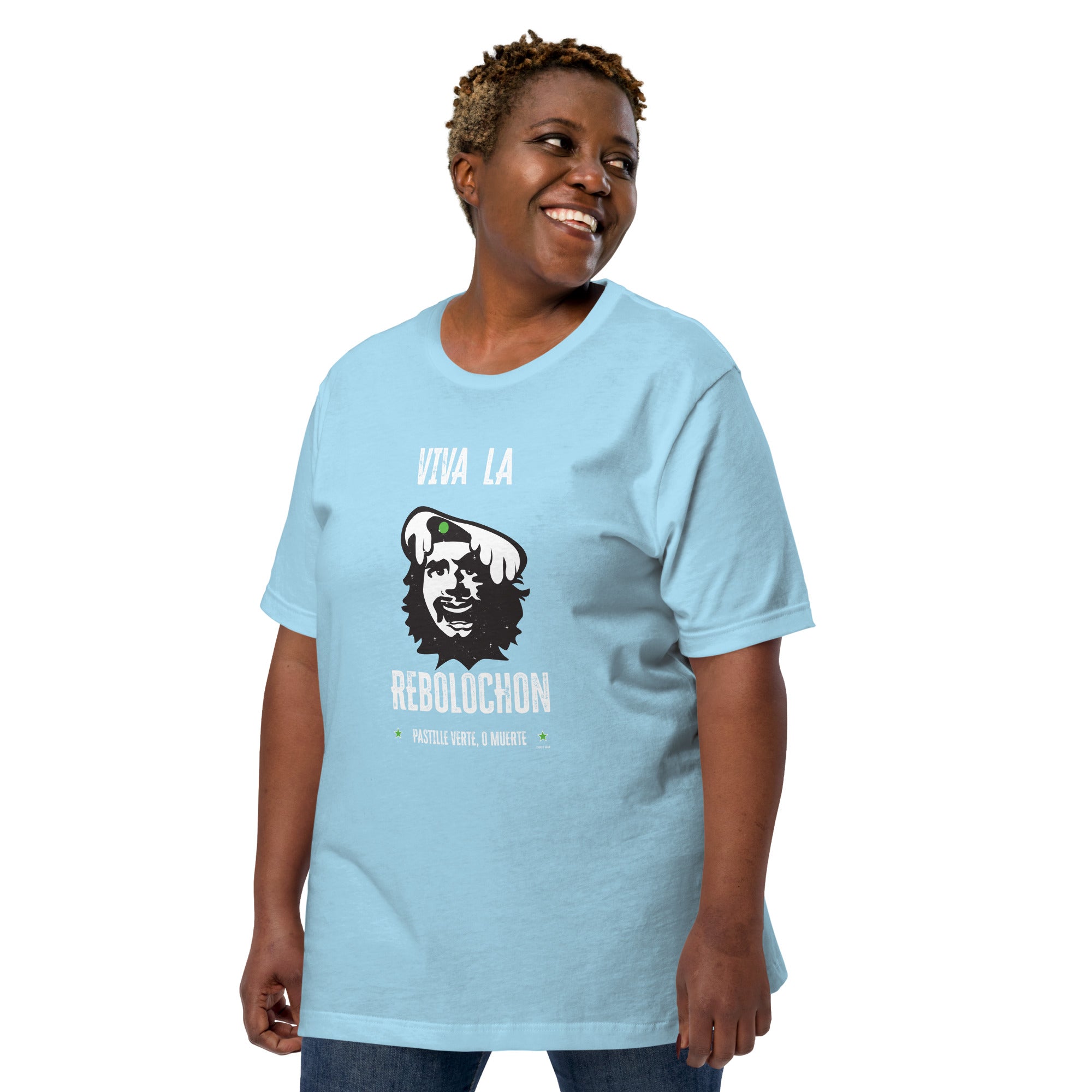 T-shirt en coton unisexe Viva la Rebolochon sur couleurs vives