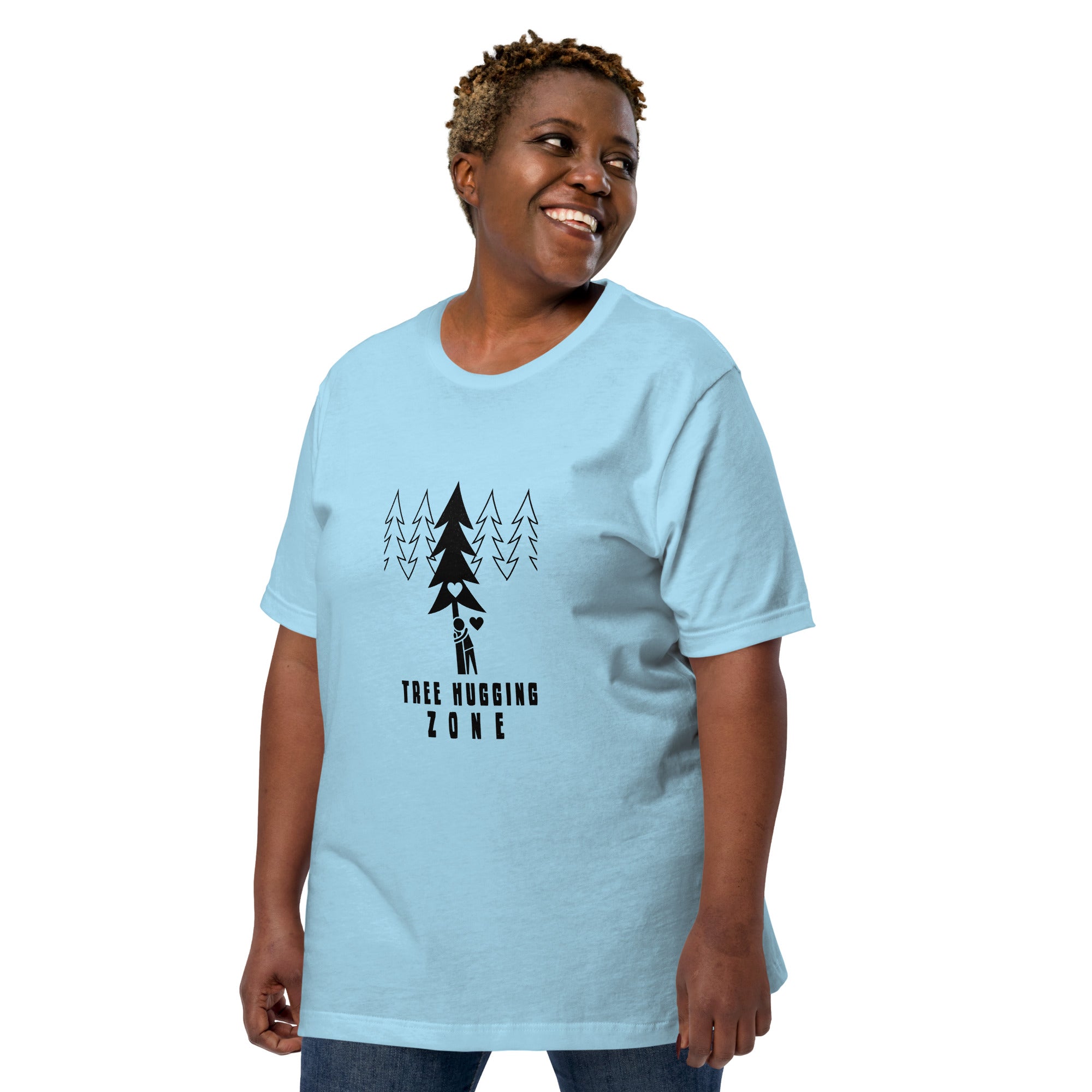 Unisex cotton t-shirt Tree hugging zone on bright colors