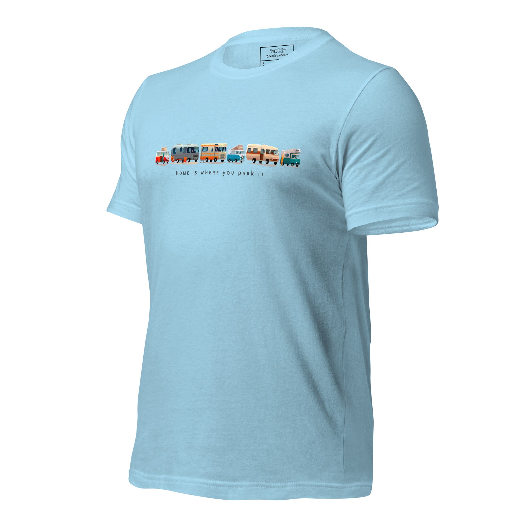 Unisex cotton t-shirt Vintage Campers on bright colors