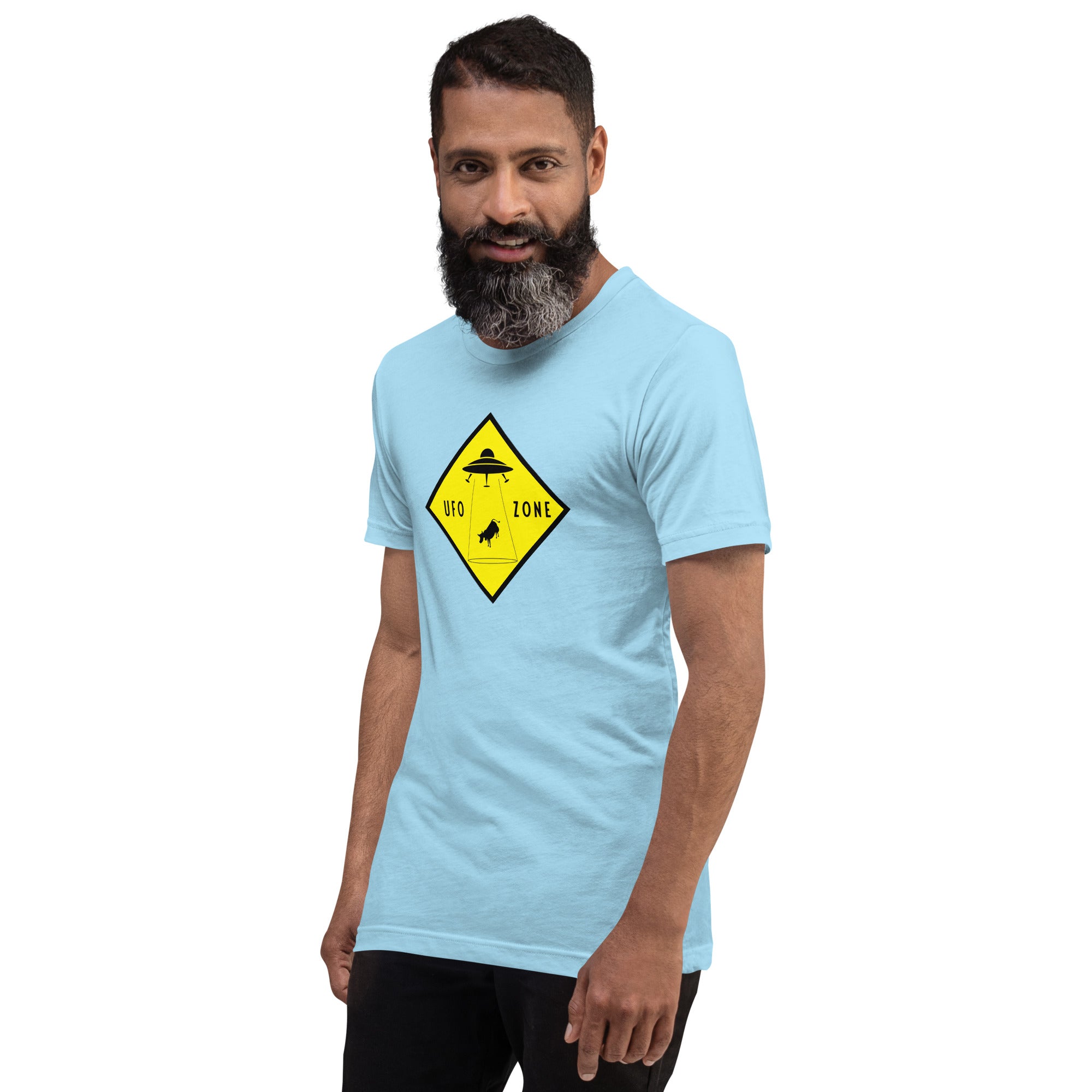 Unisex cotton t-shirt UFO Zone on bright colors