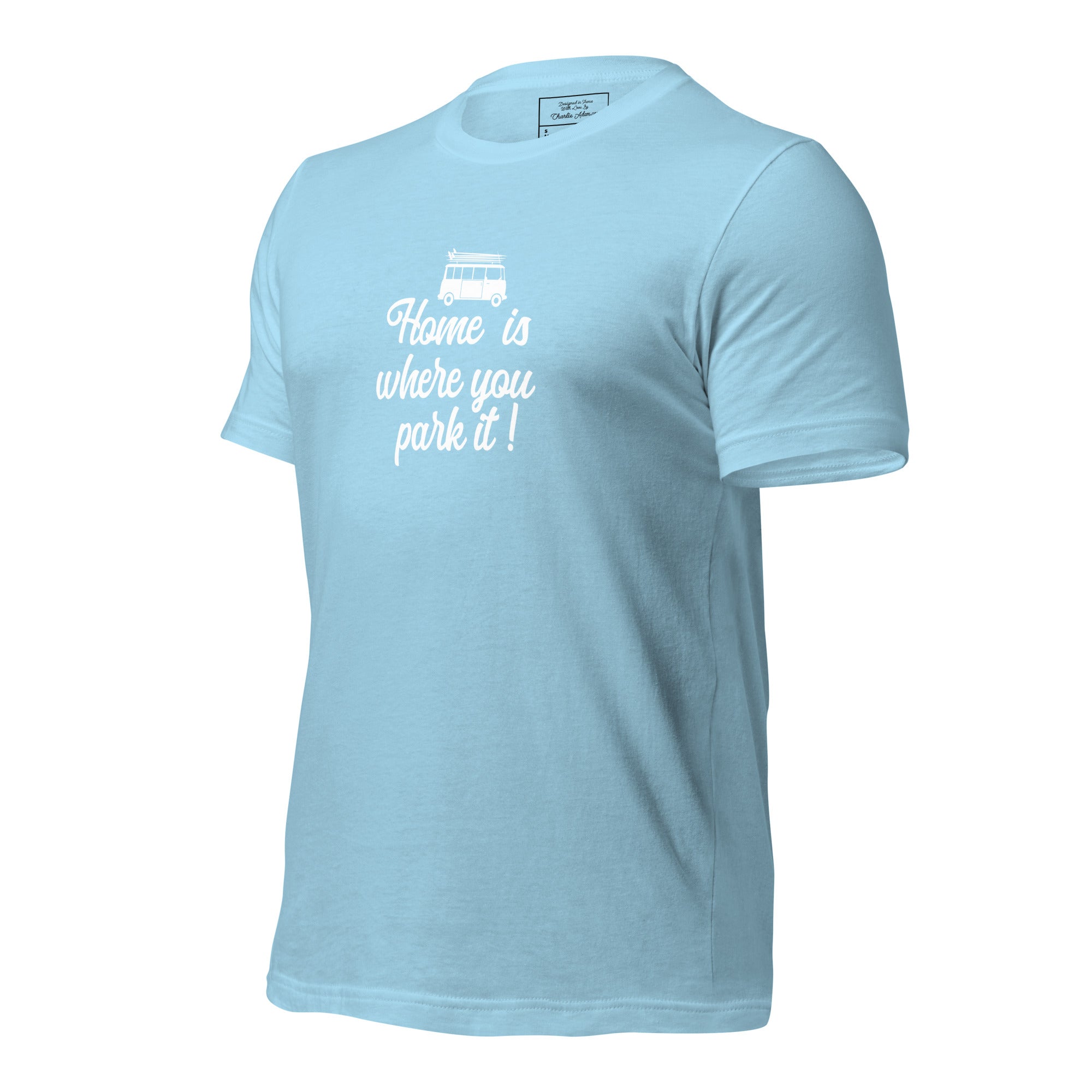 T-shirt en coton unisexe White Surf Combi sur couleurs vives