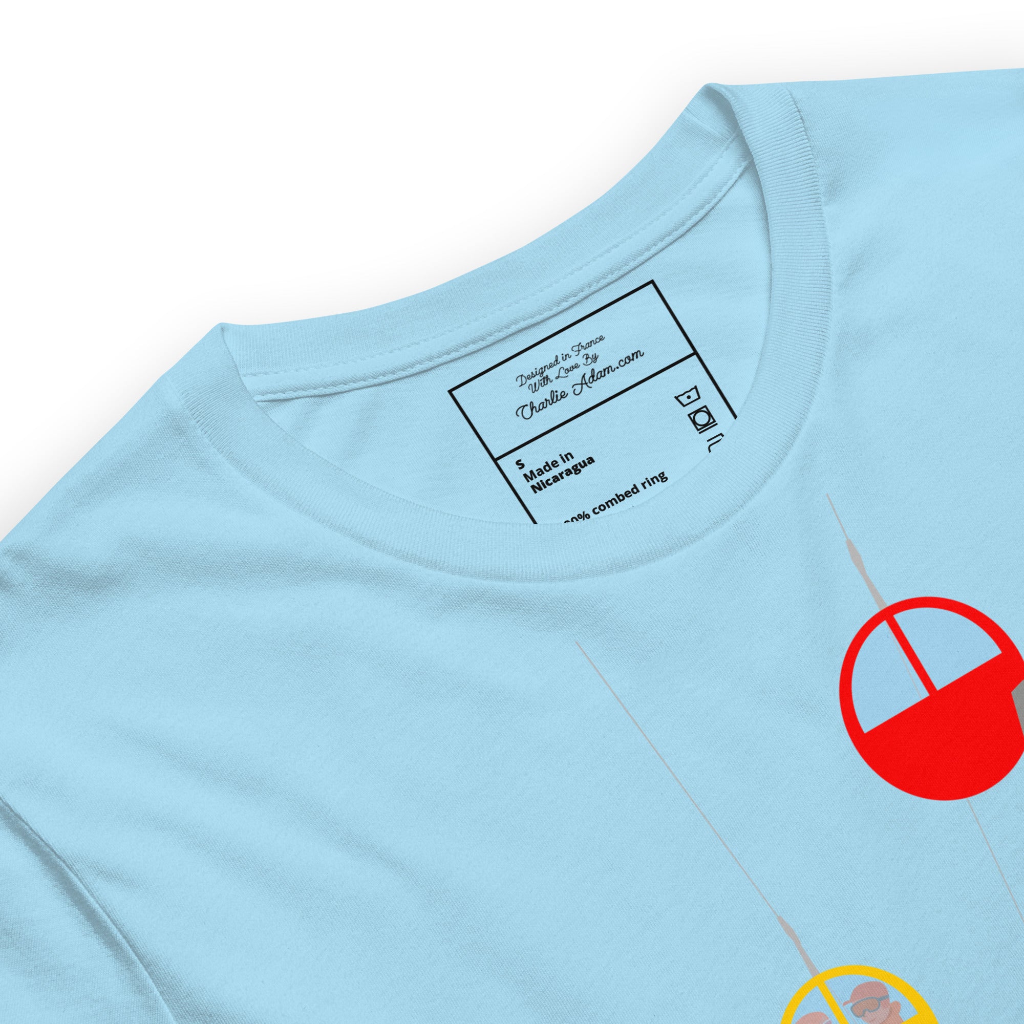 T-shirt en coton unisexe Gondolas in the mist sur couleurs vives