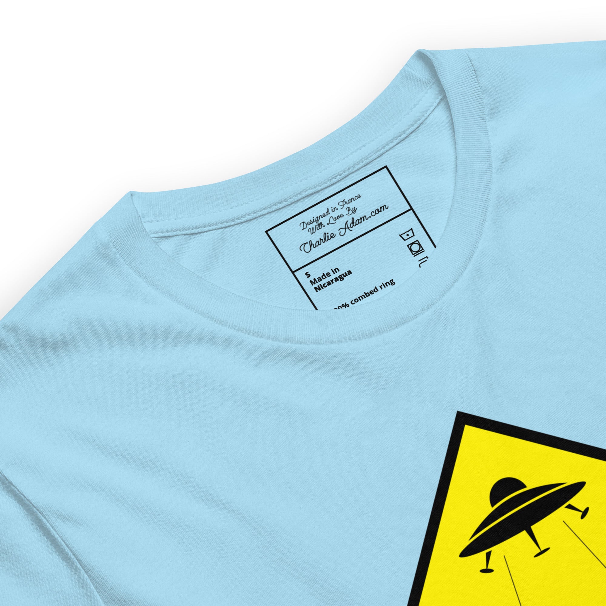 Unisex cotton t-shirt UFO Zone on bright colors