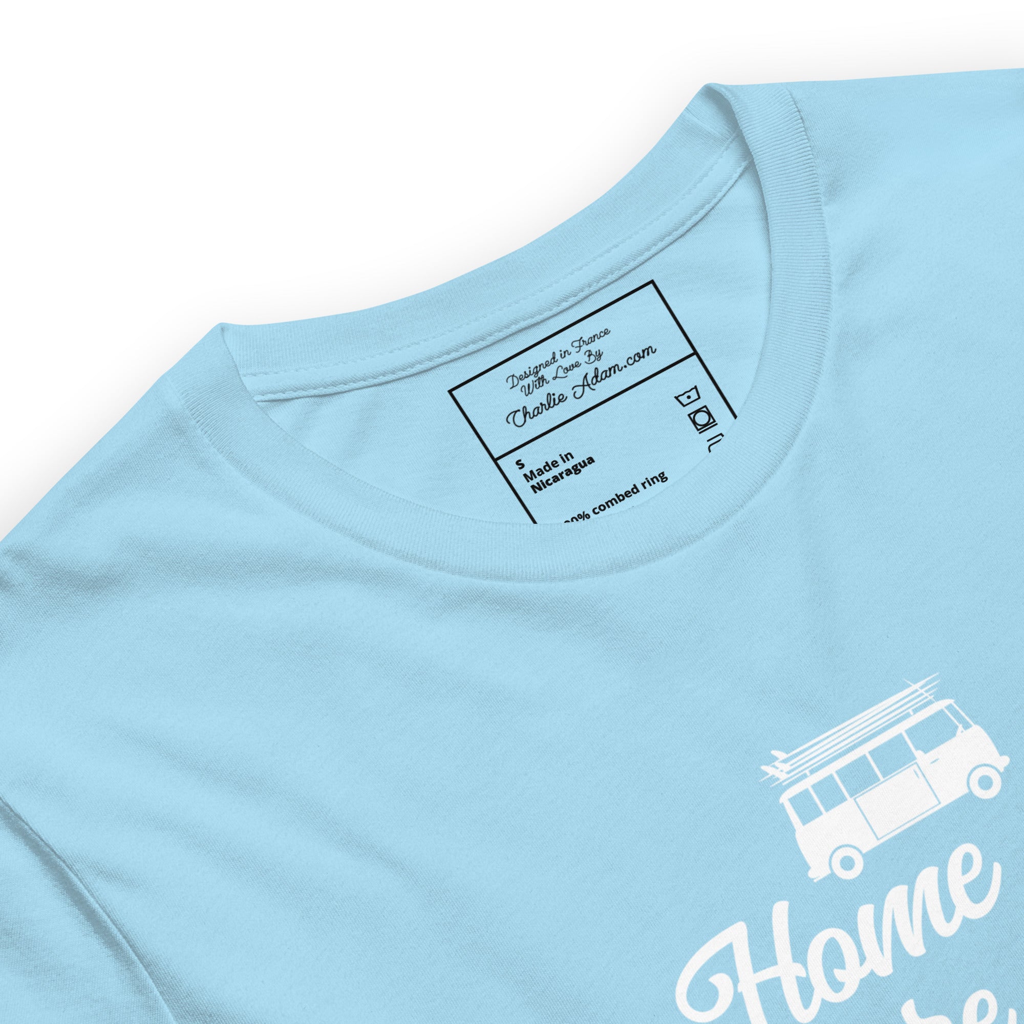 T-shirt en coton unisexe White Surf Combi sur couleurs vives