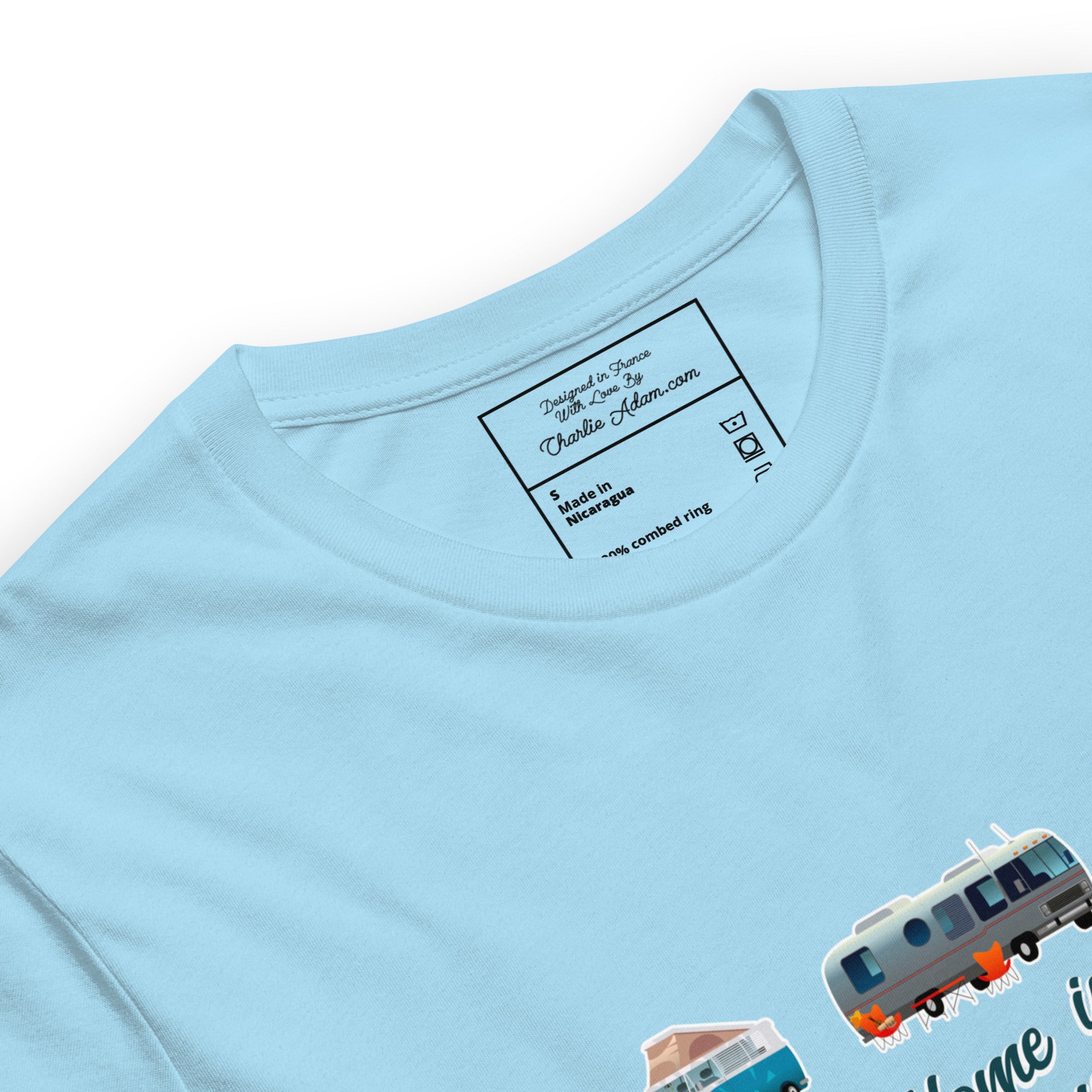 T-shirt en coton unisexe Square Vintage Campers sur couleurs vives