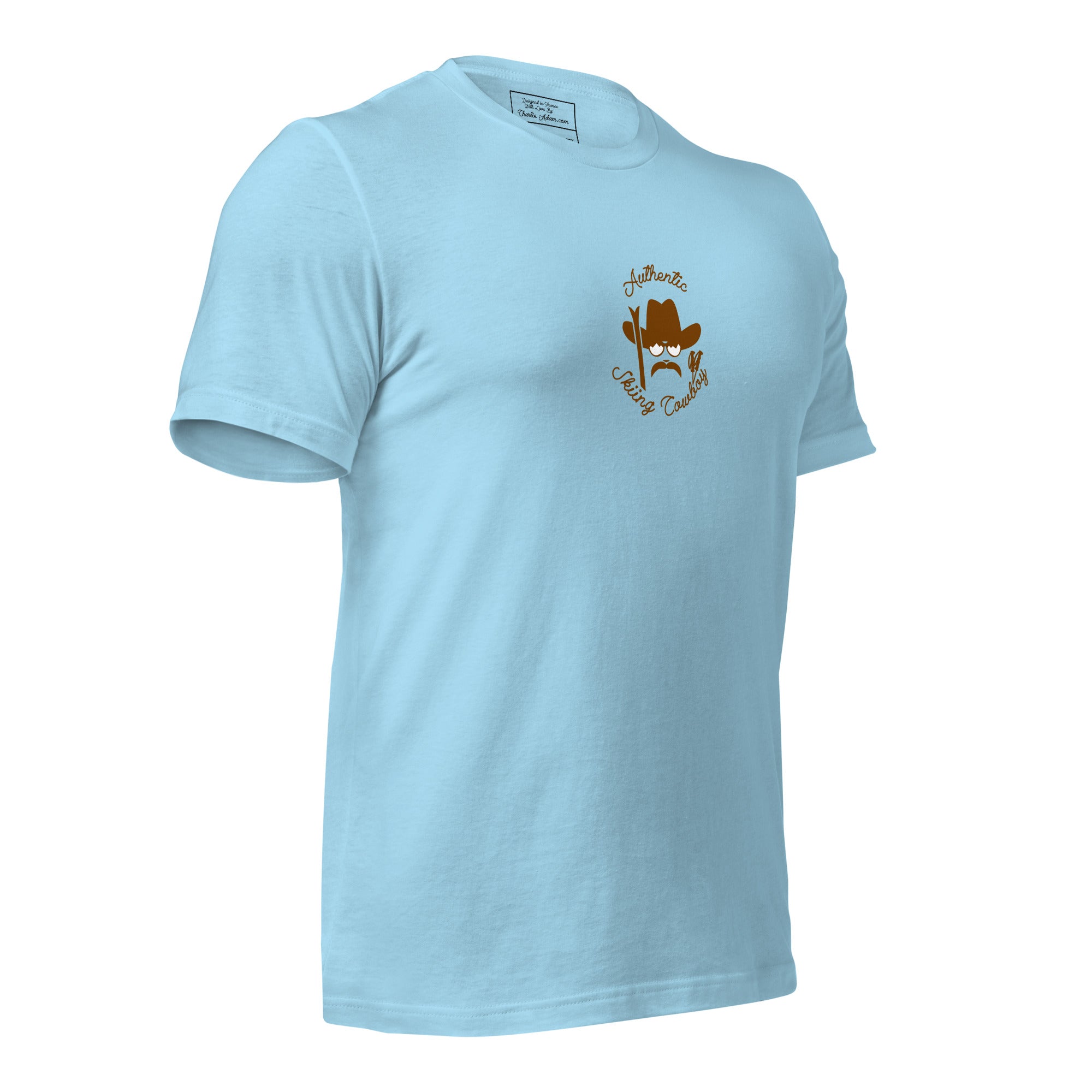 Unisex cotton t-shirt Authentic Skiing Cowboy on bright colors