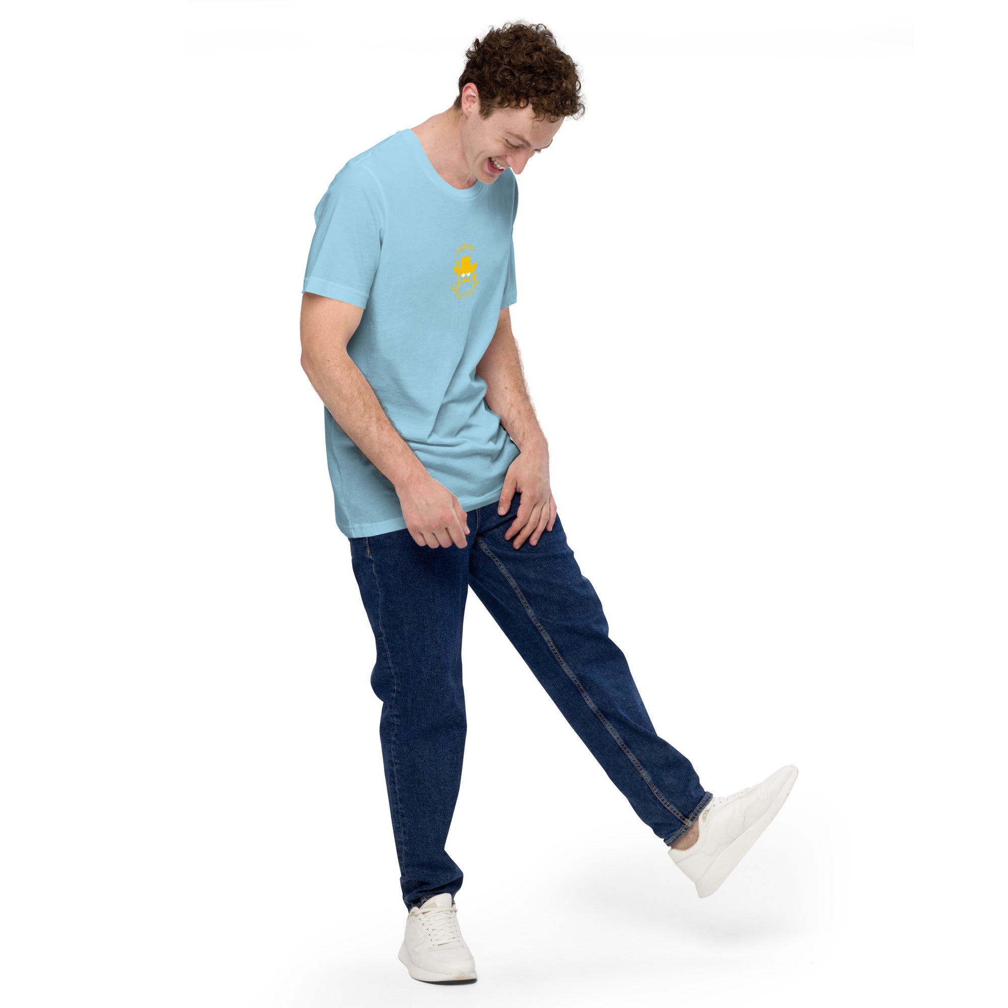 Unisex t-shirt Authentic Skiing Cowboy on bright colors