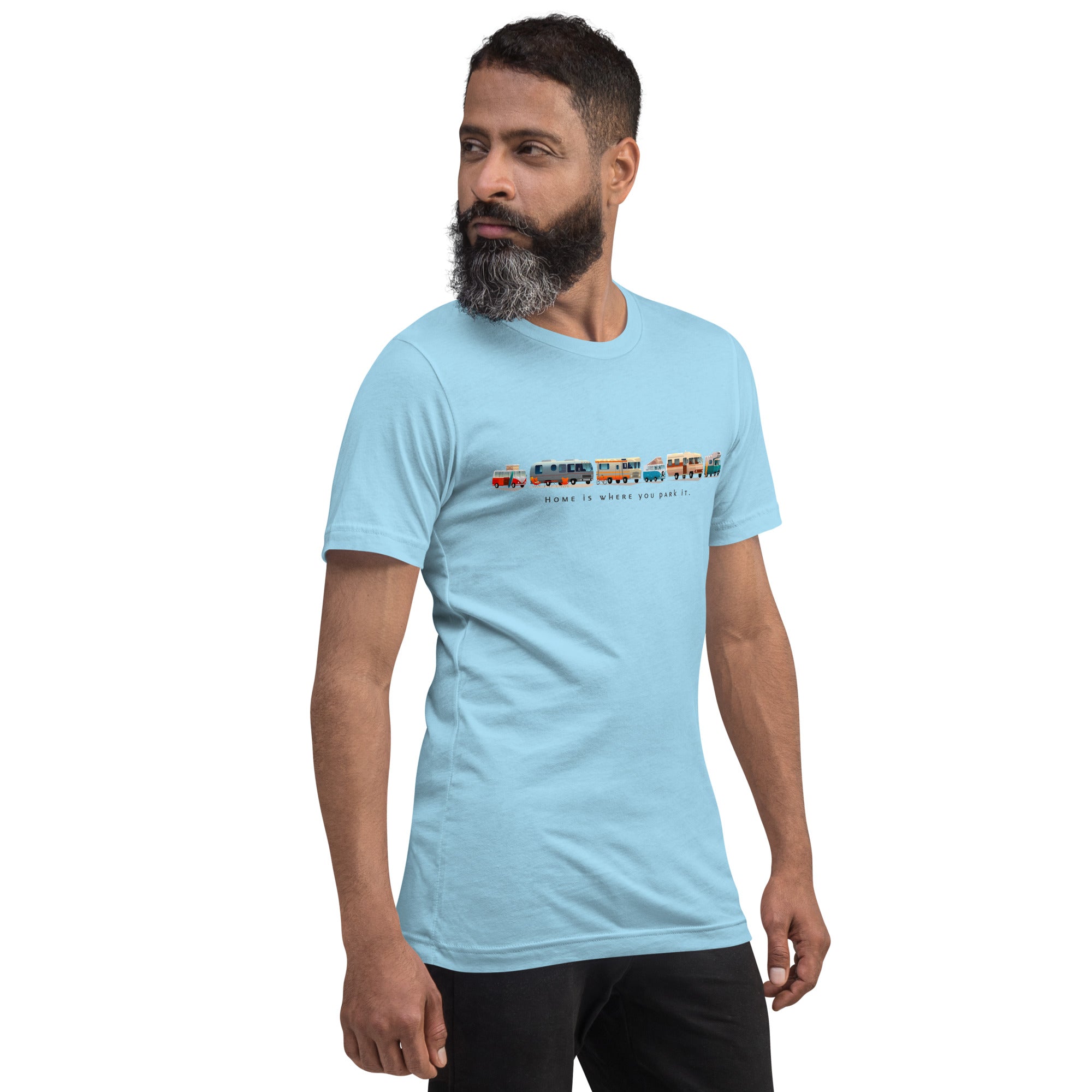 Unisex cotton t-shirt Vintage Campers on bright colors