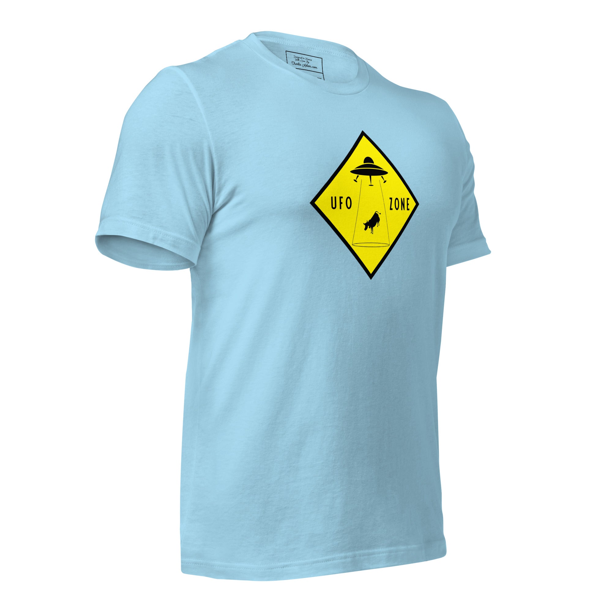 Unisex cotton t-shirt UFO Zone on bright colors