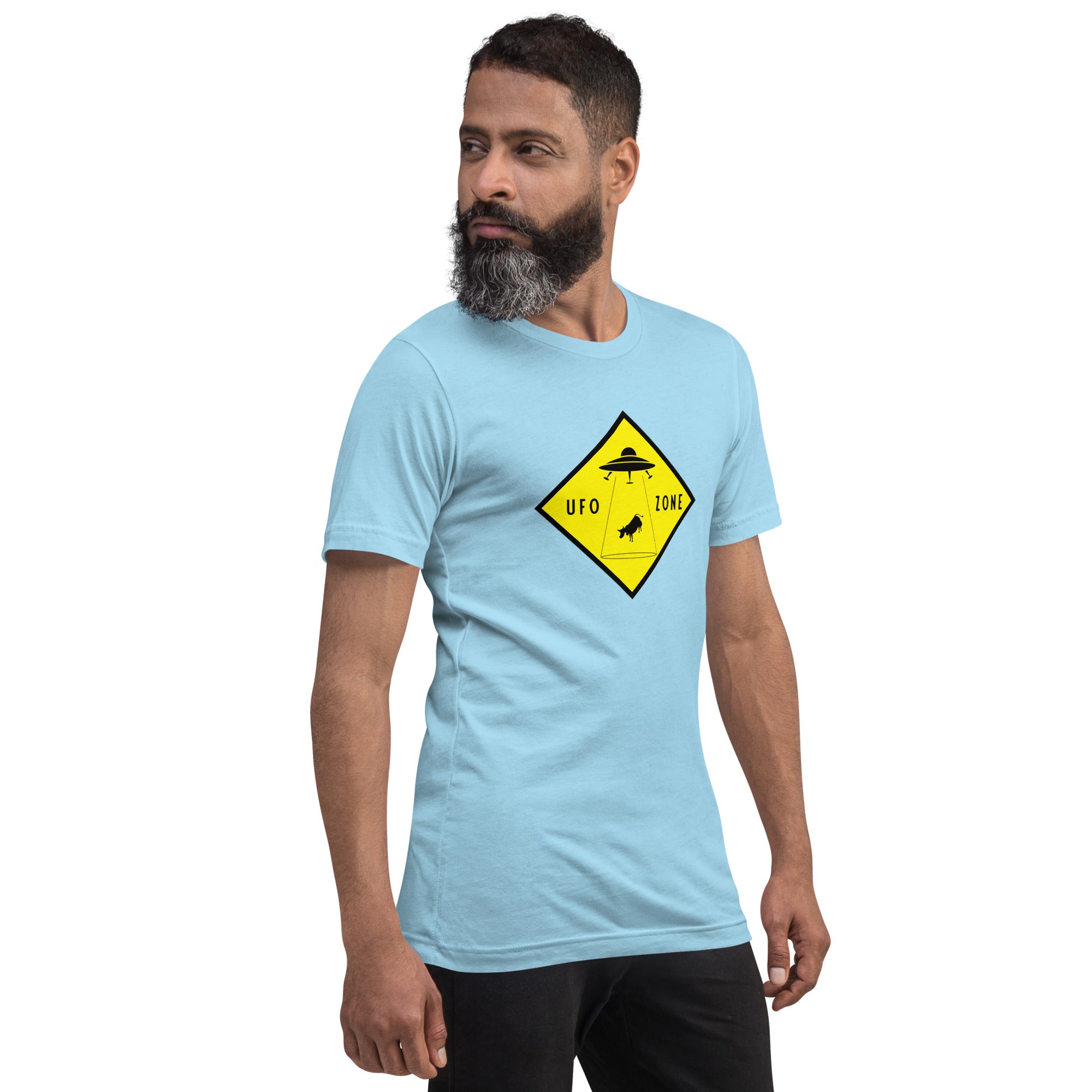 Unisex cotton t-shirt UFO Zone on bright colors