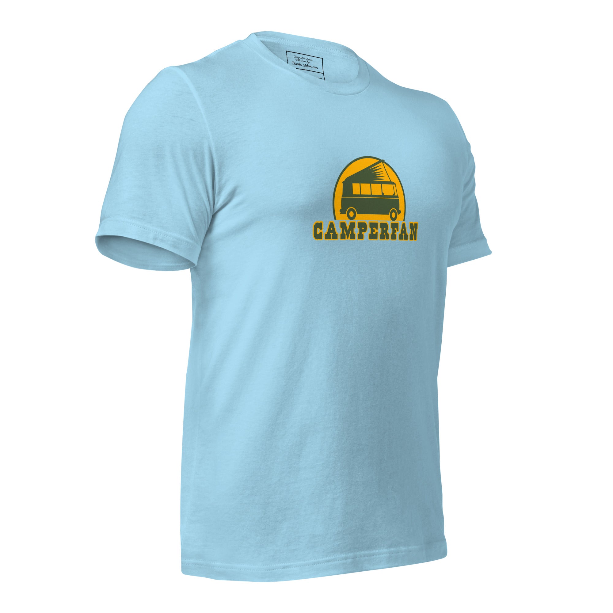 Unisex cotton t-shirt Camperfan on bright colors