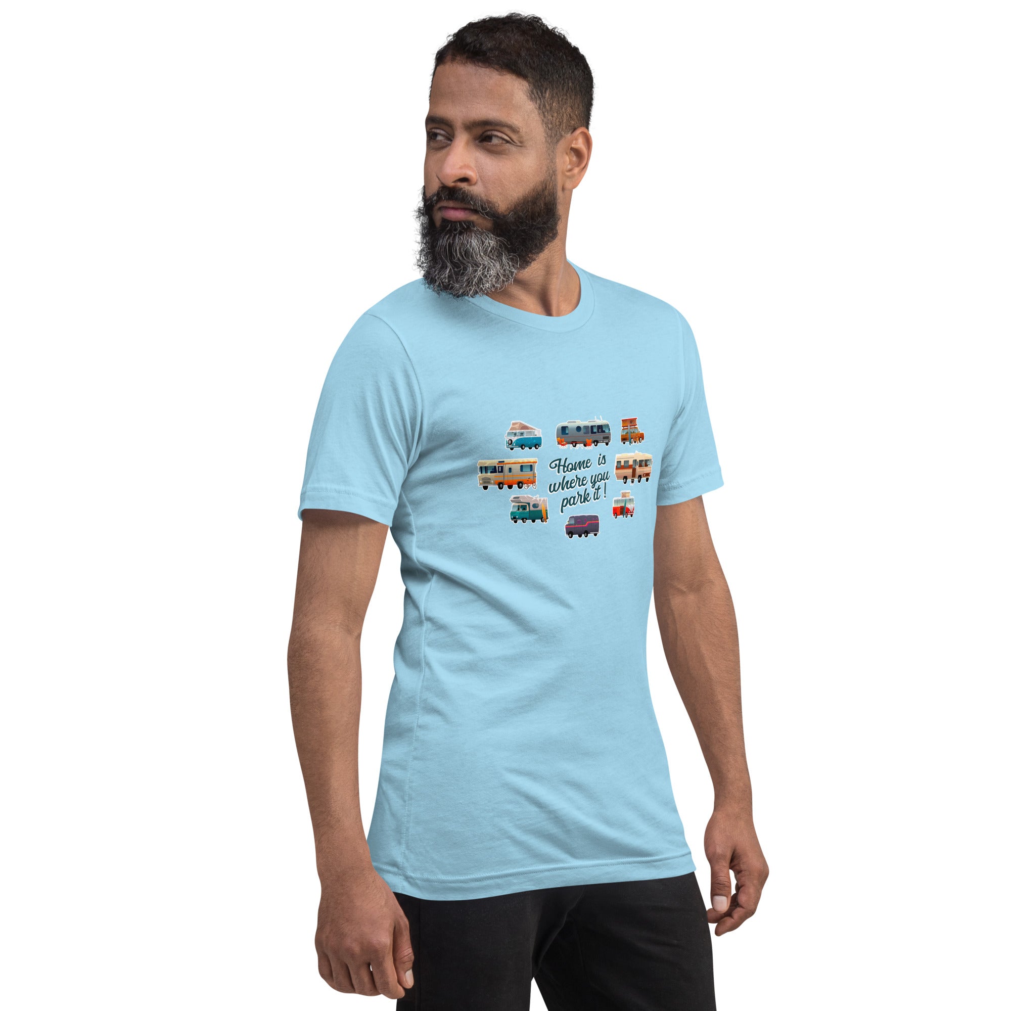 T-shirt en coton unisexe Square Vintage Campers sur couleurs vives