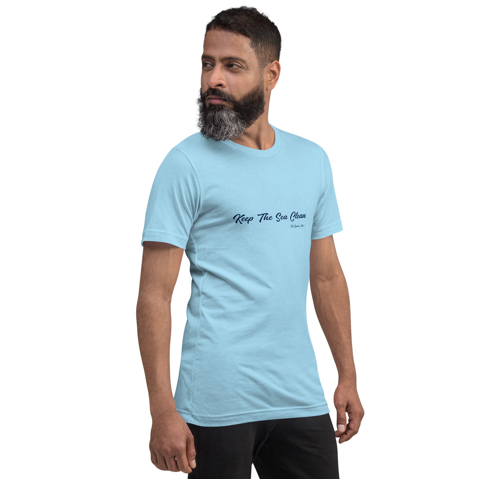 Unisex cotton t-shirt Keep The Sea Clean Navy on bright colors