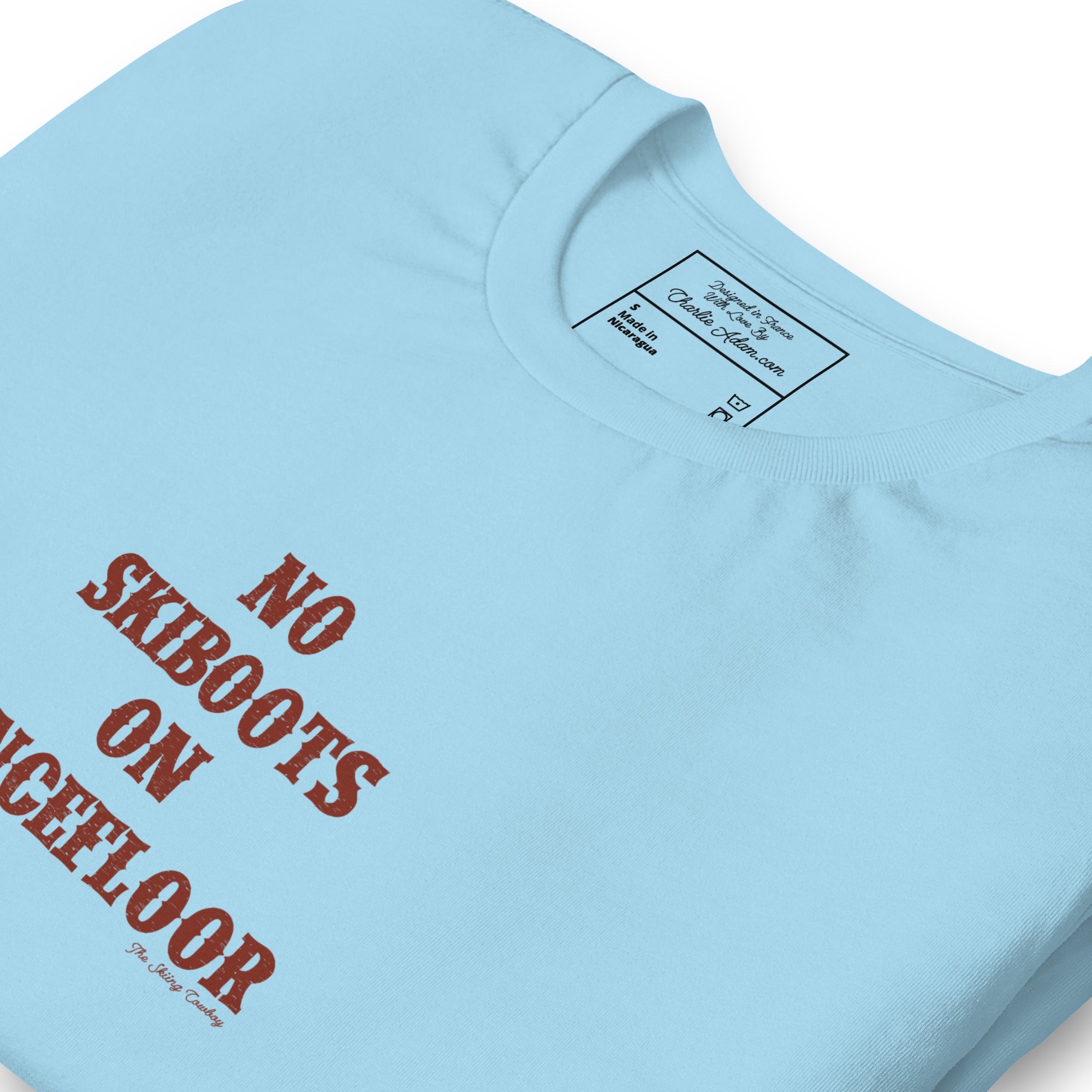 T-shirt en coton unisexe No Skiboots on Dancefloor sur couleurs claires