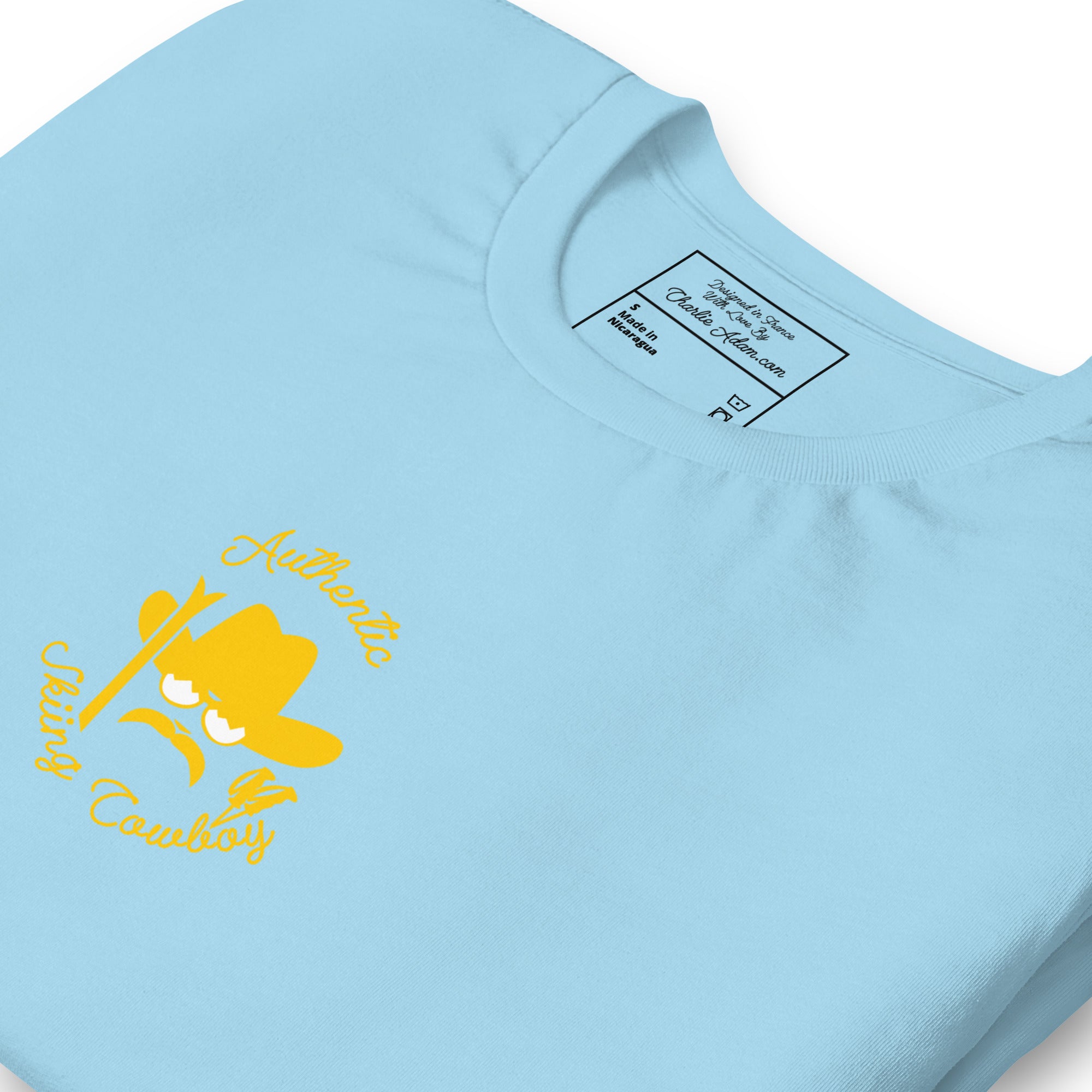 Unisex t-shirt Authentic Skiing Cowboy on bright colors