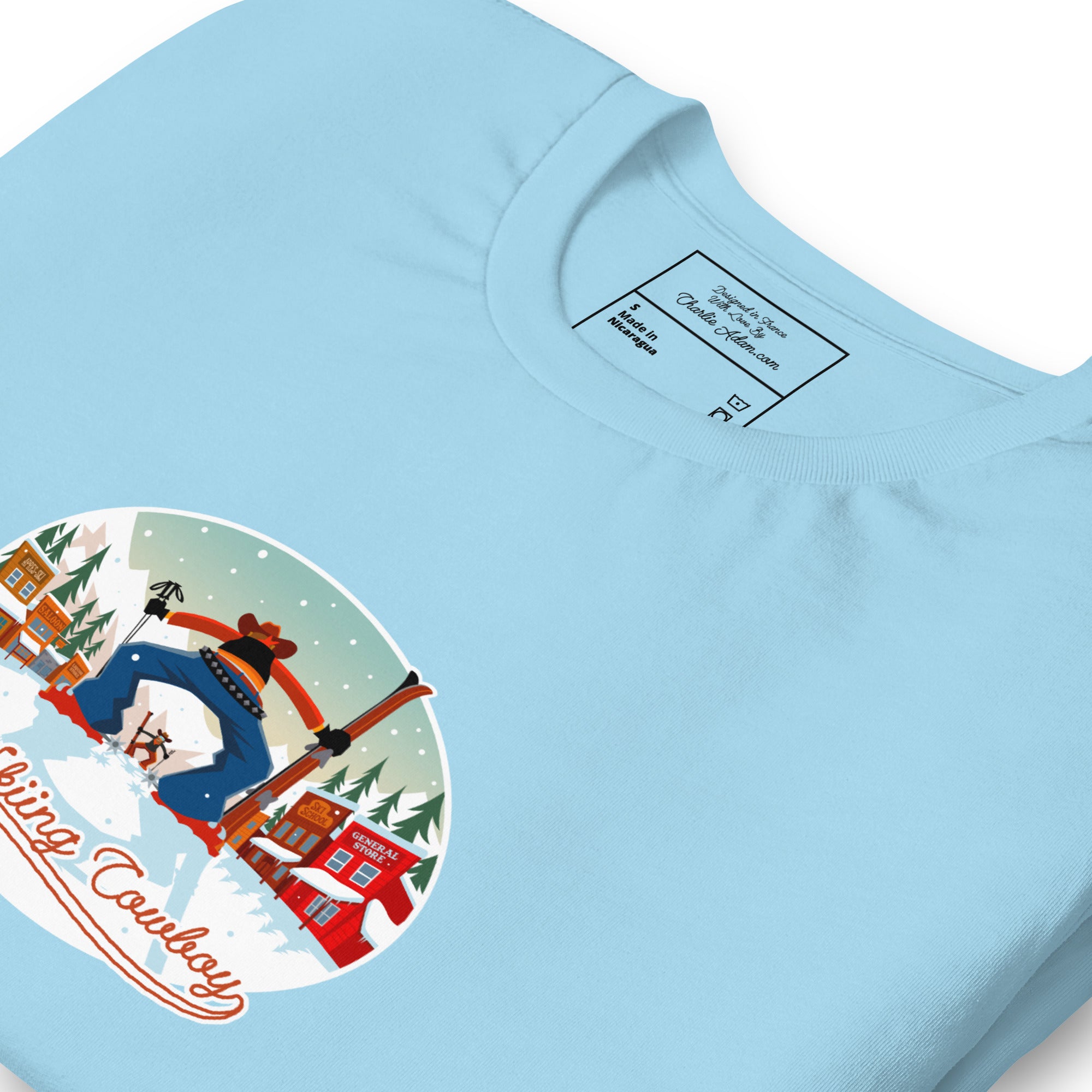 T-shirt en coton unisexe Ski Fight at OK Corral sur couleurs vives