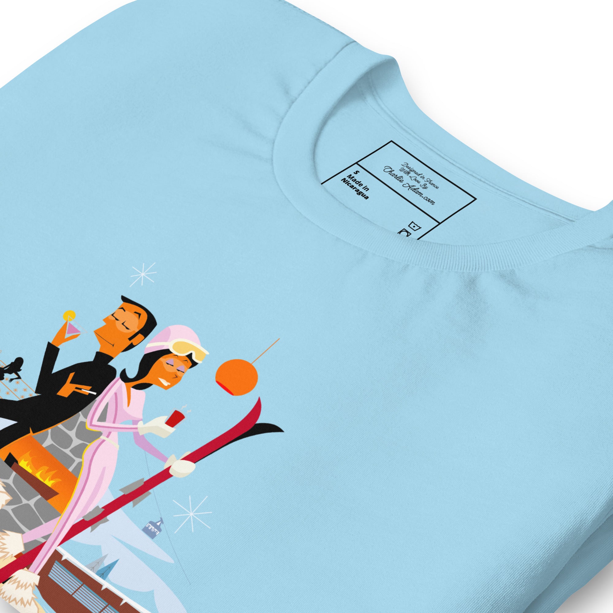 Unisex cotton t-shirt License to Chill Mission Après-Ski on bright colors
