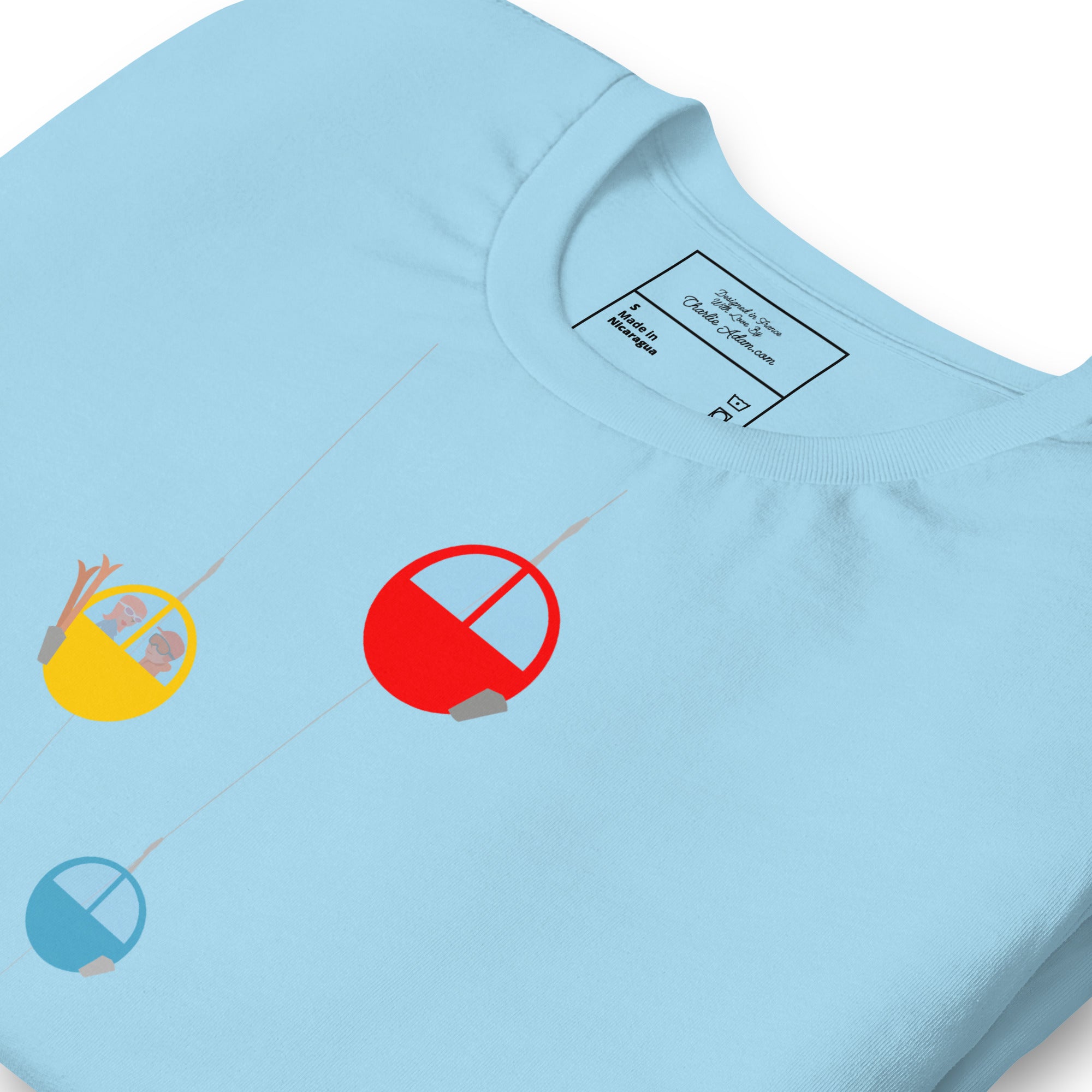 T-shirt en coton unisexe Gondolas in the mist sur couleurs vives