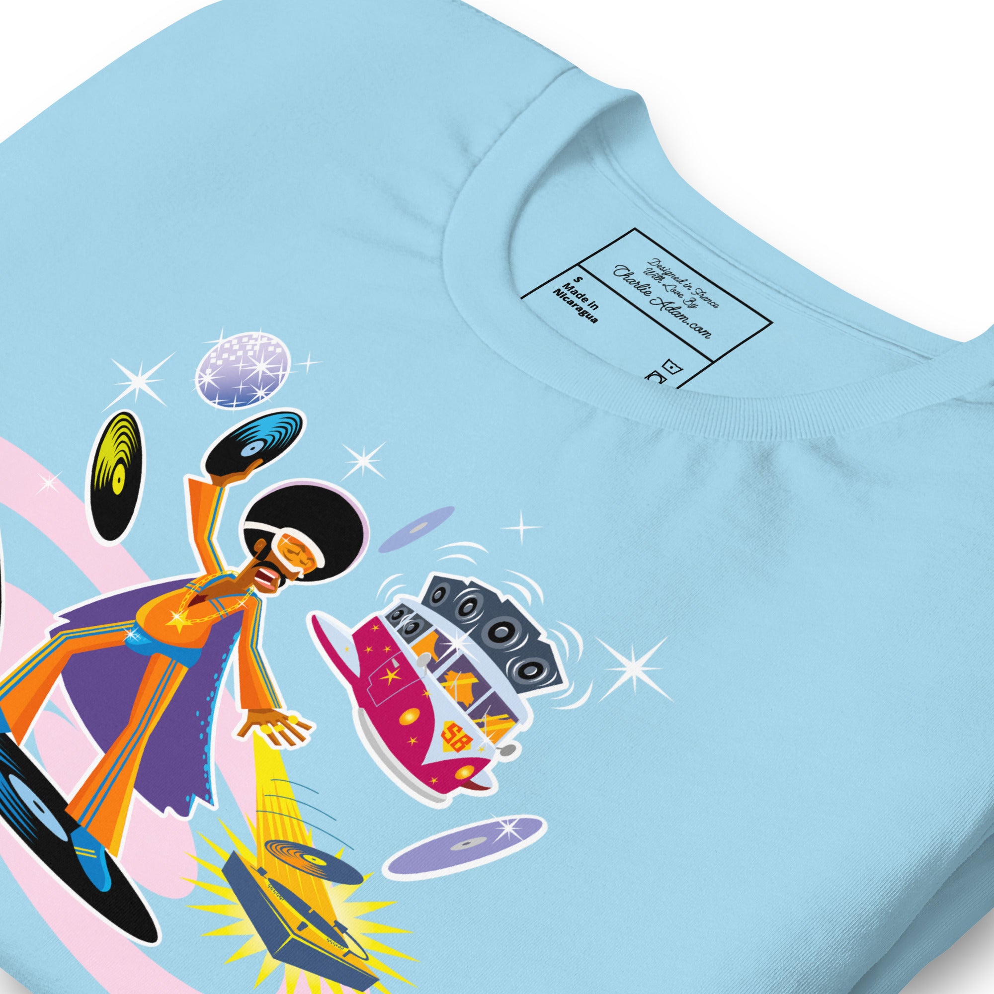 Unisex cotton t-shirt Superboogieman saves the Party on bright colors