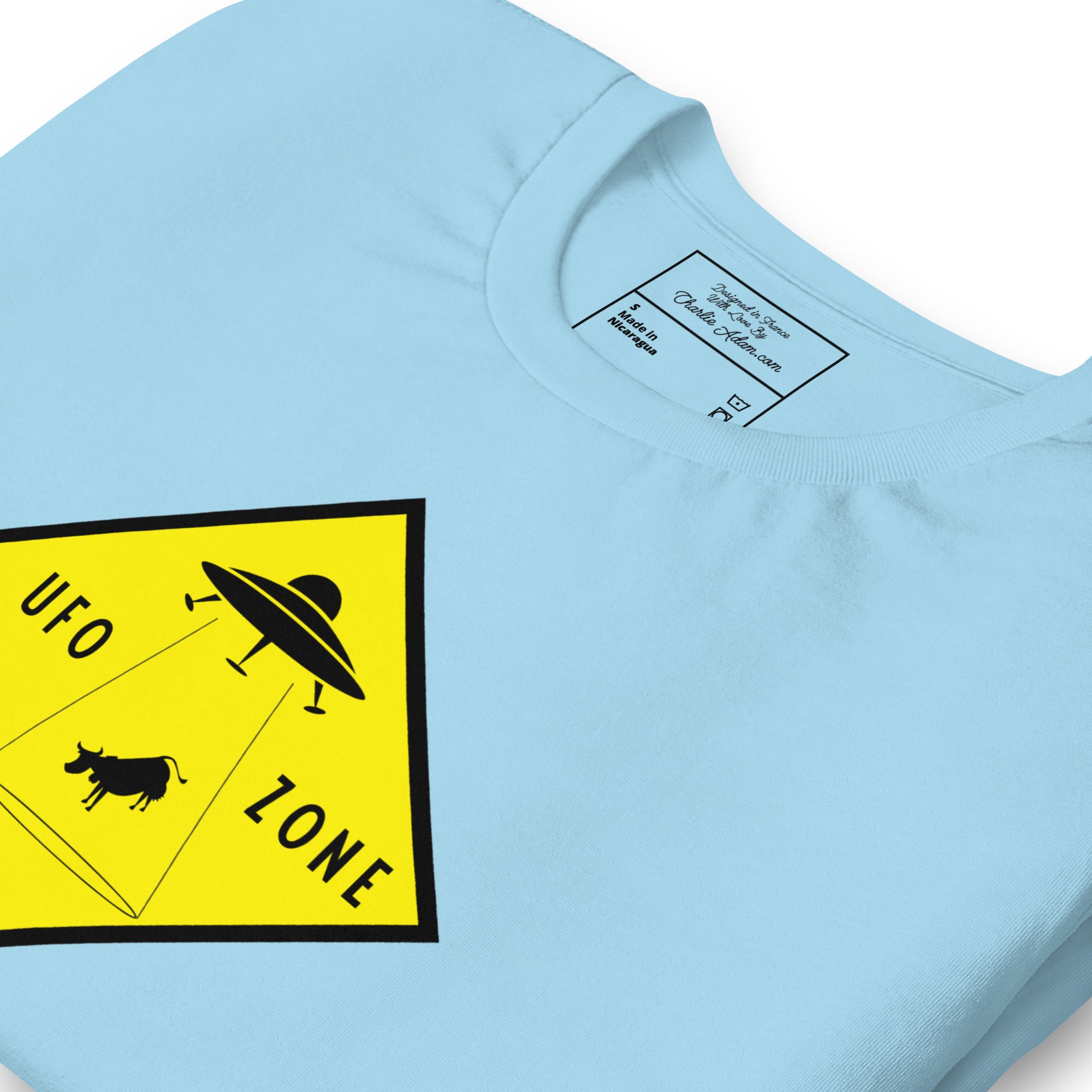 Unisex cotton t-shirt UFO Zone on bright colors