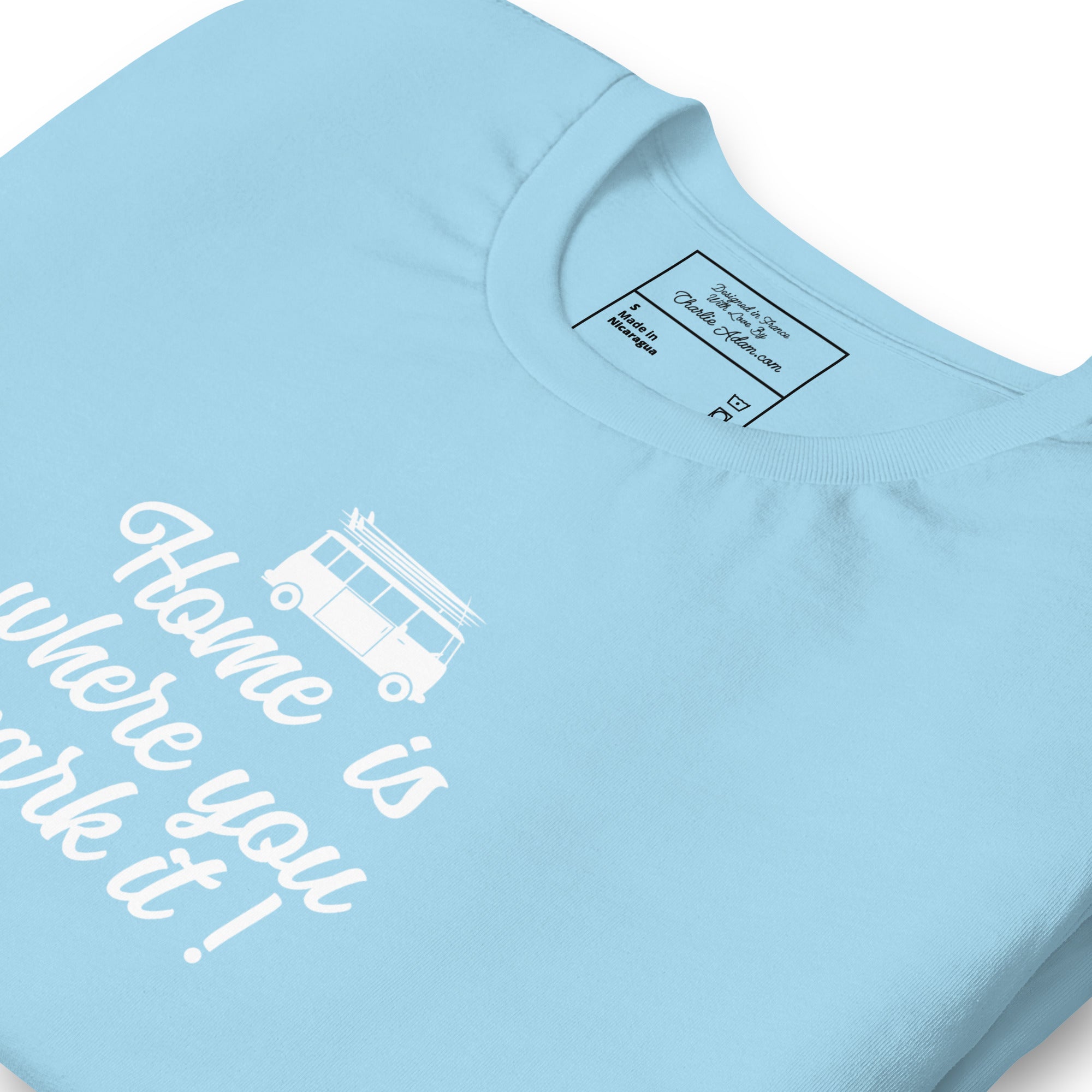 T-shirt en coton unisexe White Surf Combi sur couleurs vives