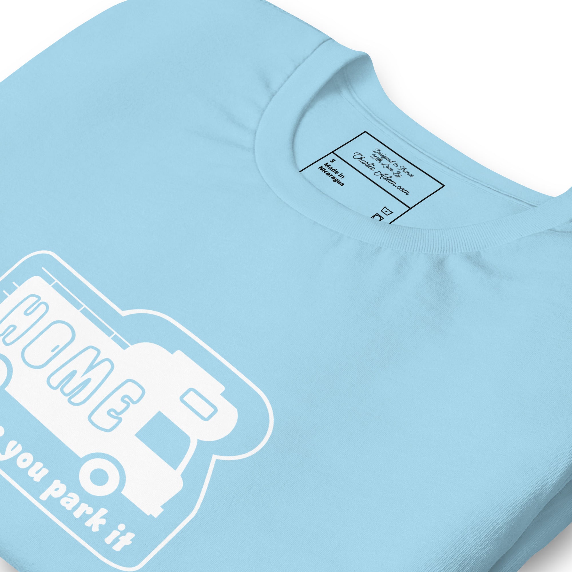 Unisex cotton t-shirt Bold Camper Van on bright colors