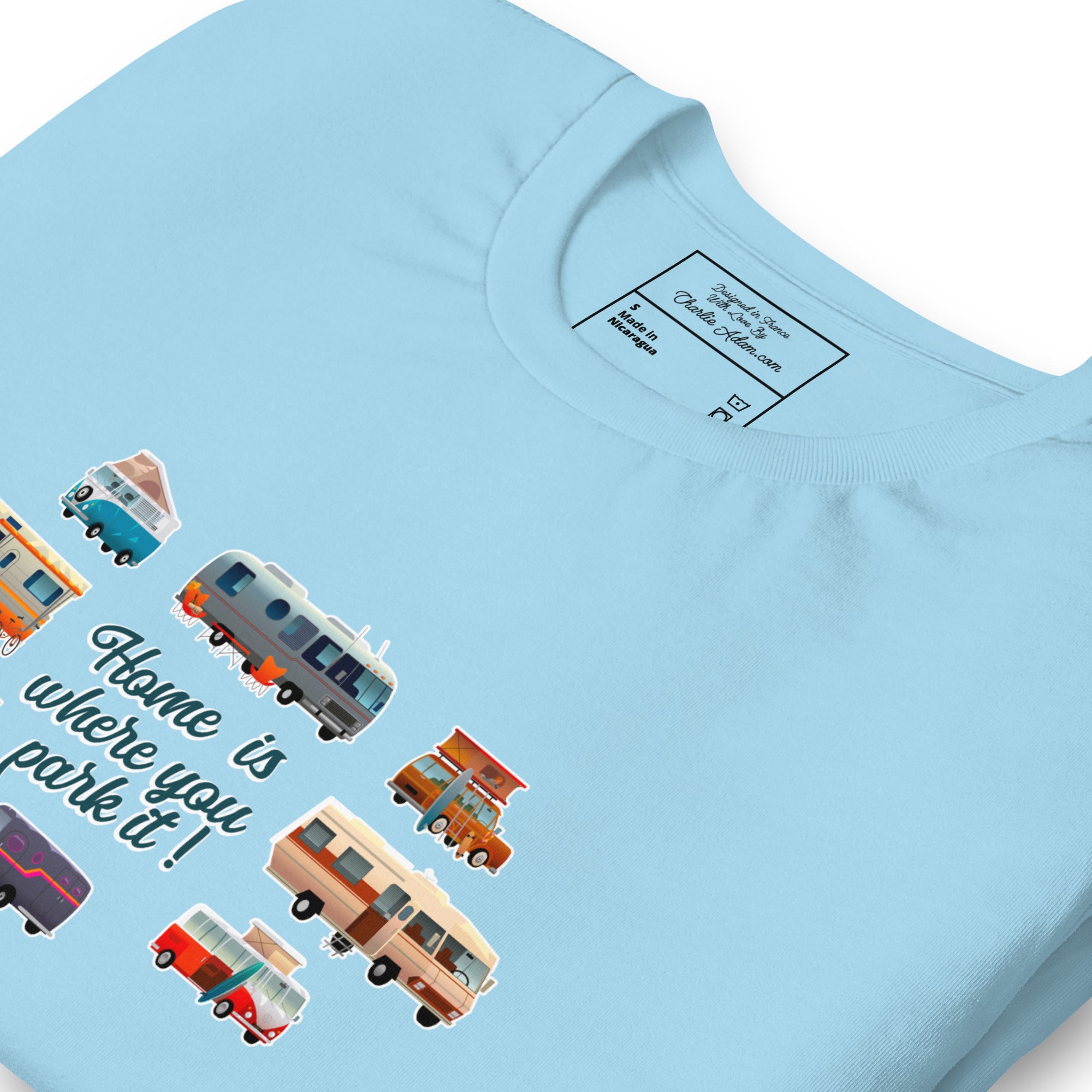 T-shirt en coton unisexe Square Vintage Campers sur couleurs vives