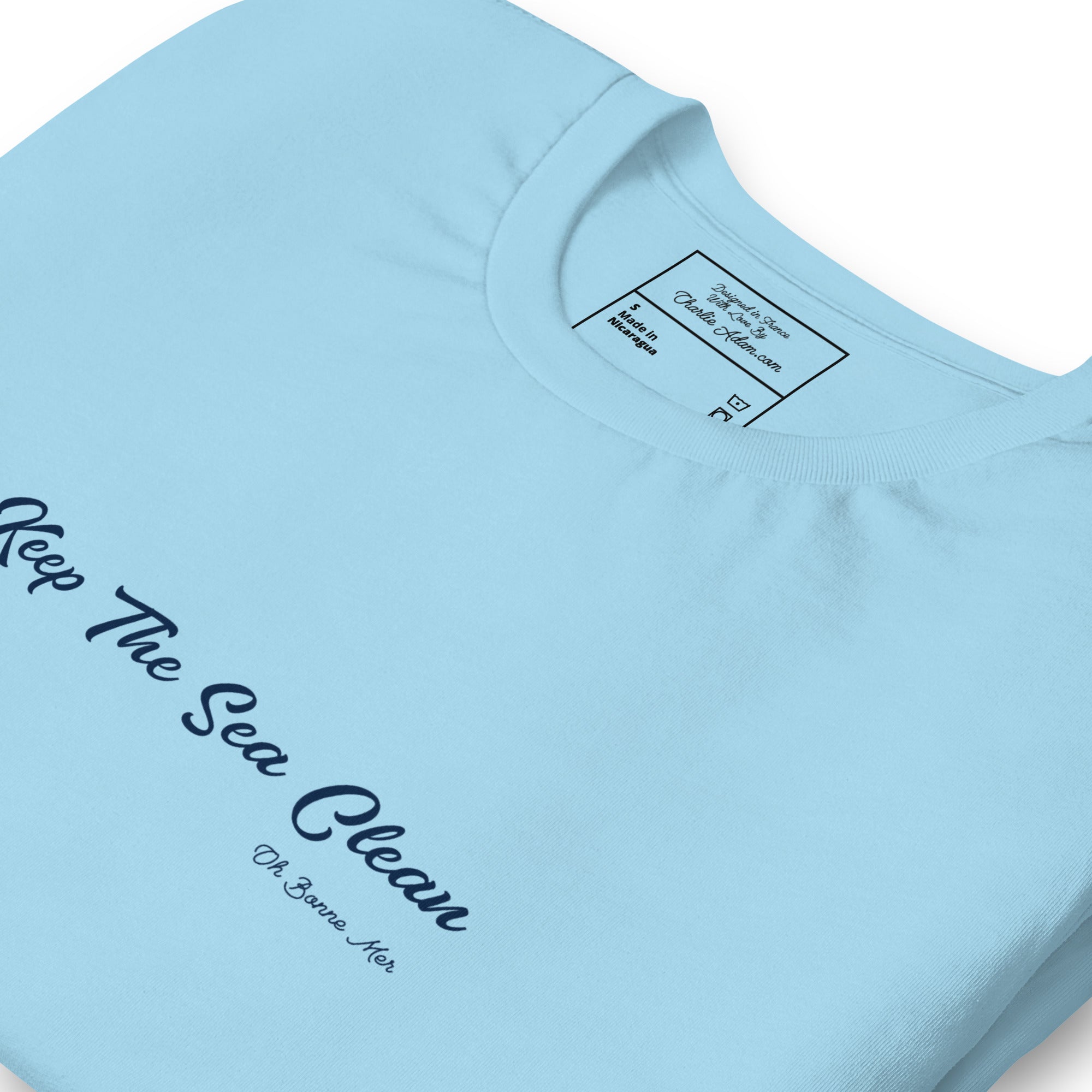 Unisex cotton t-shirt Keep The Sea Clean Navy on bright colors