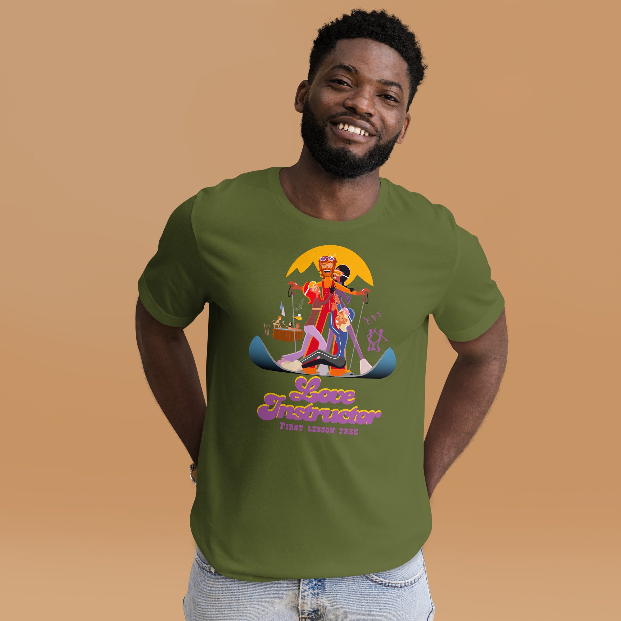 T-shirt en coton unisexe Love instructor First lesson free sur couleurs foncées