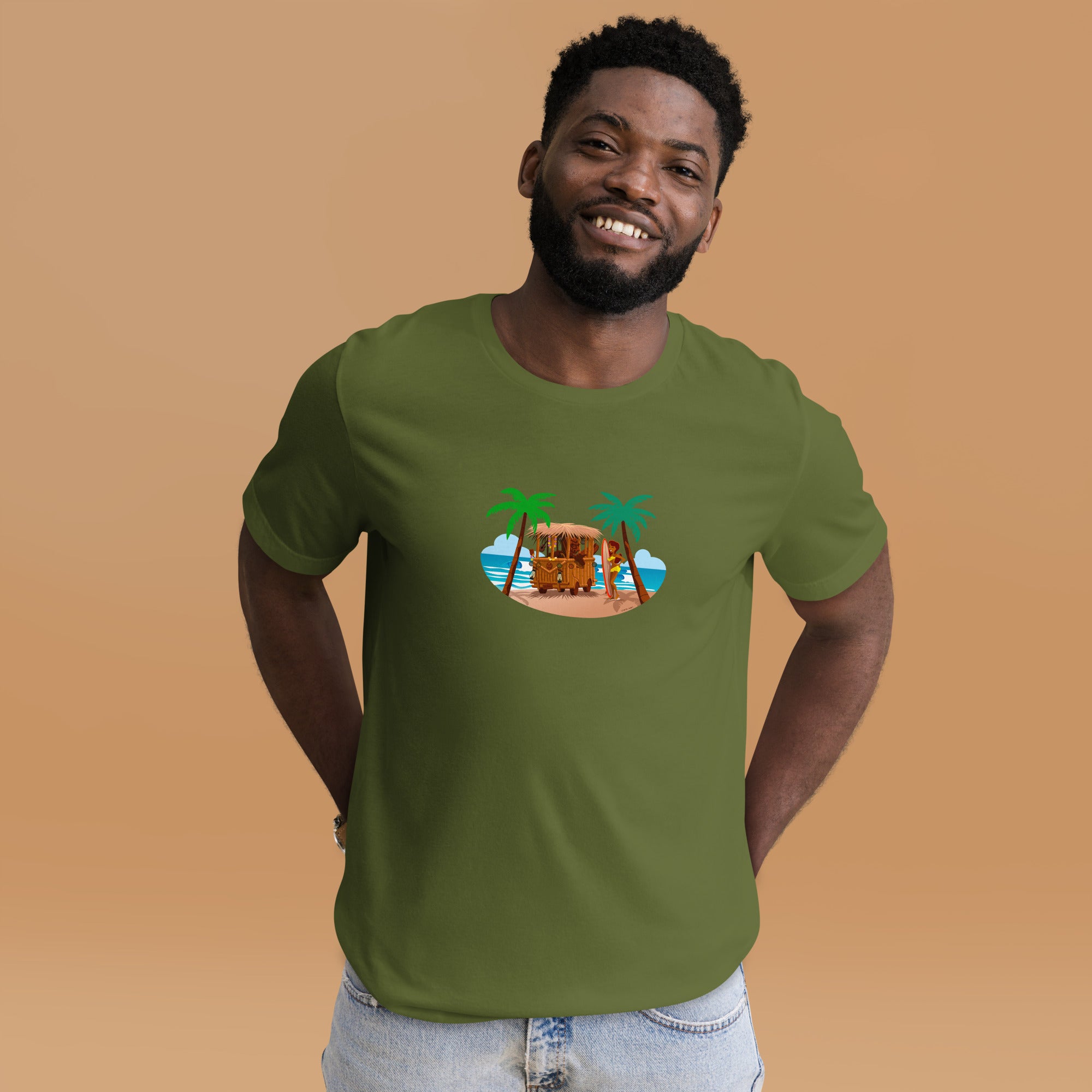 Unisex t-shirt Tiki Kombi on dark colors