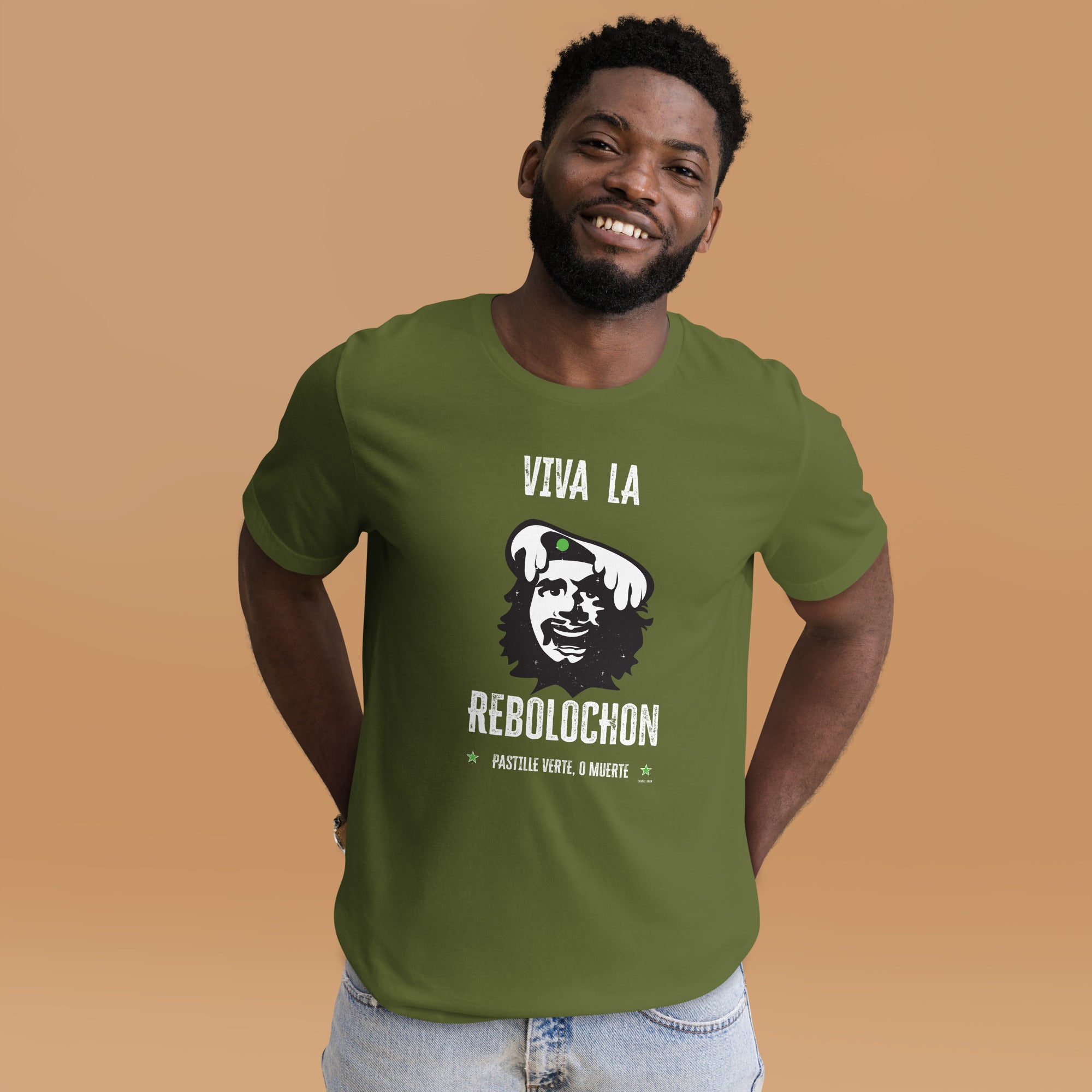 T-shirt en coton unisexe Viva la Rebolochon sur couleurs foncées