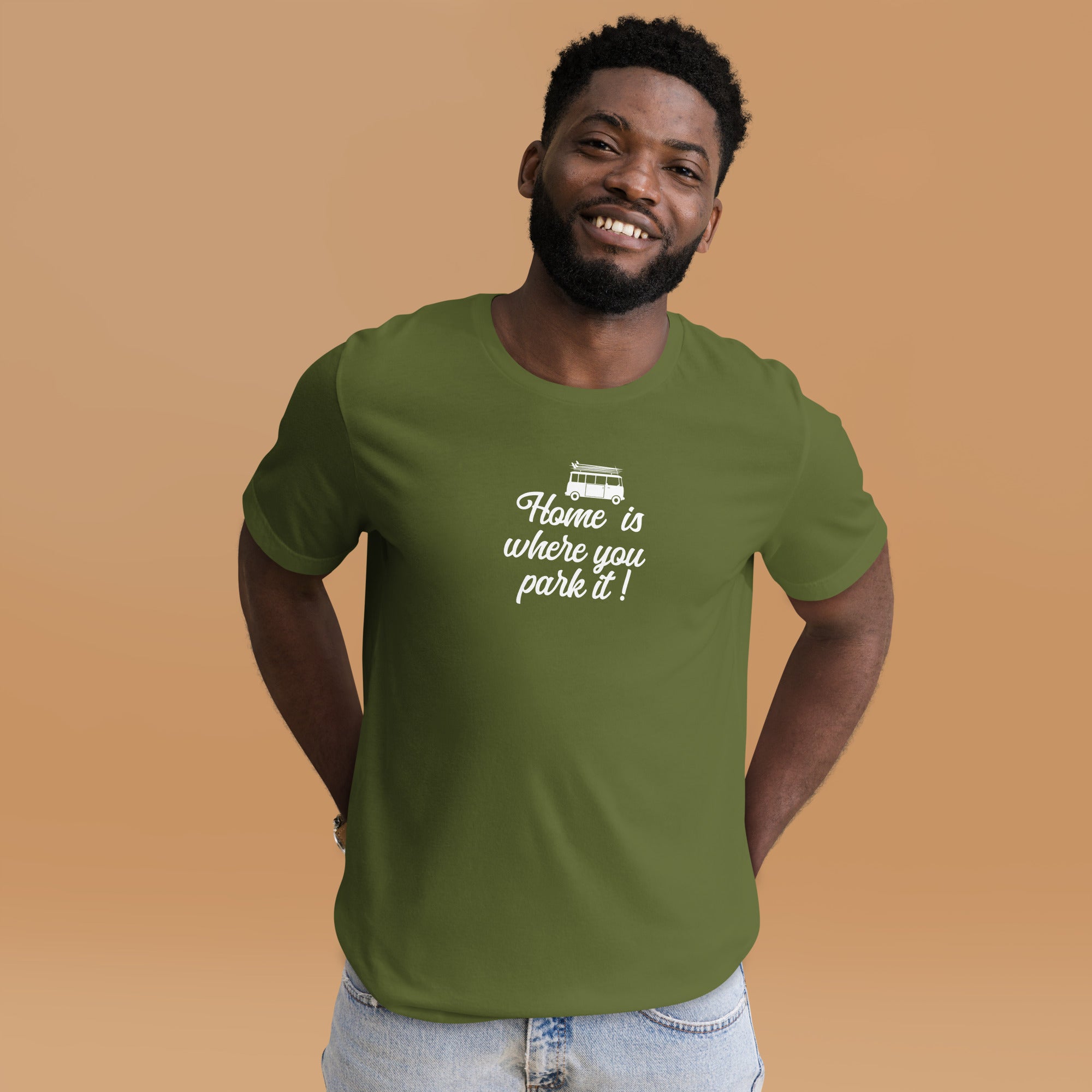 Unisex cotton t-shirt White Surf Combi on greens