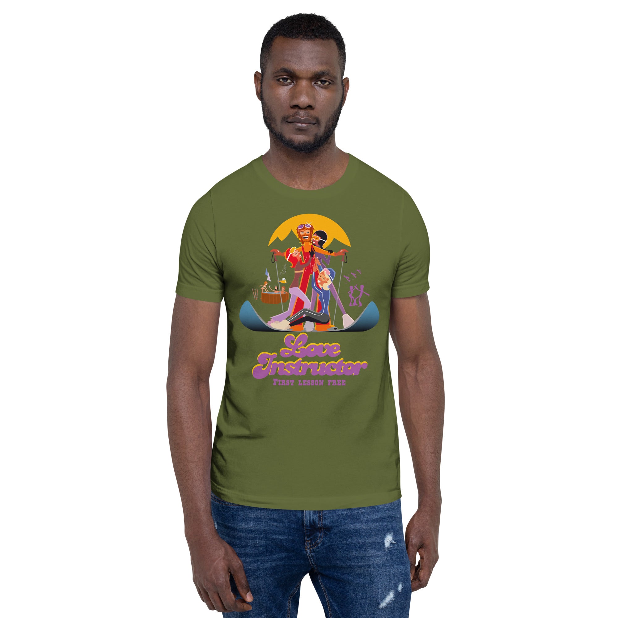 T-shirt en coton unisexe Love instructor First lesson free sur couleurs foncées