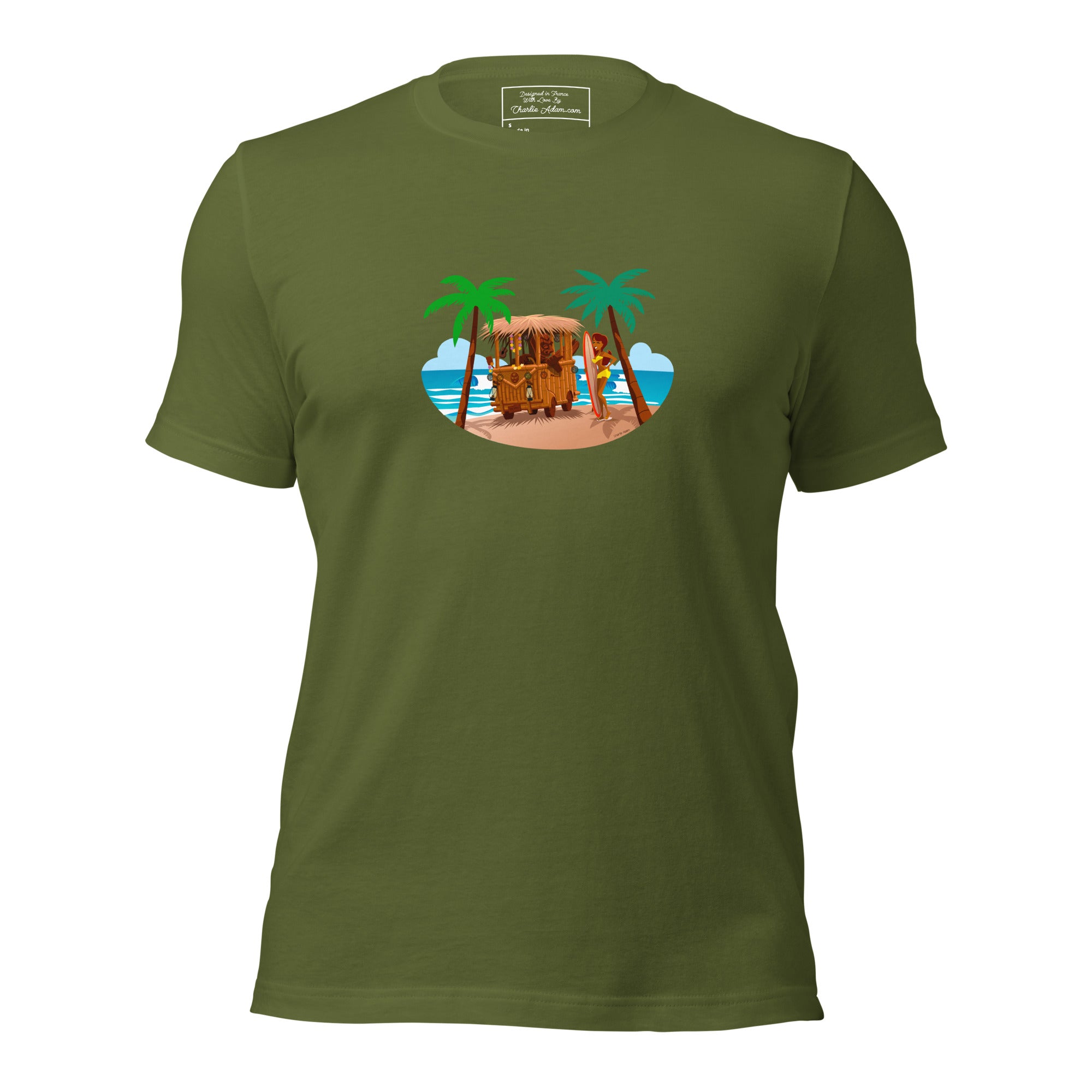 Unisex t-shirt Tiki Kombi on dark colors