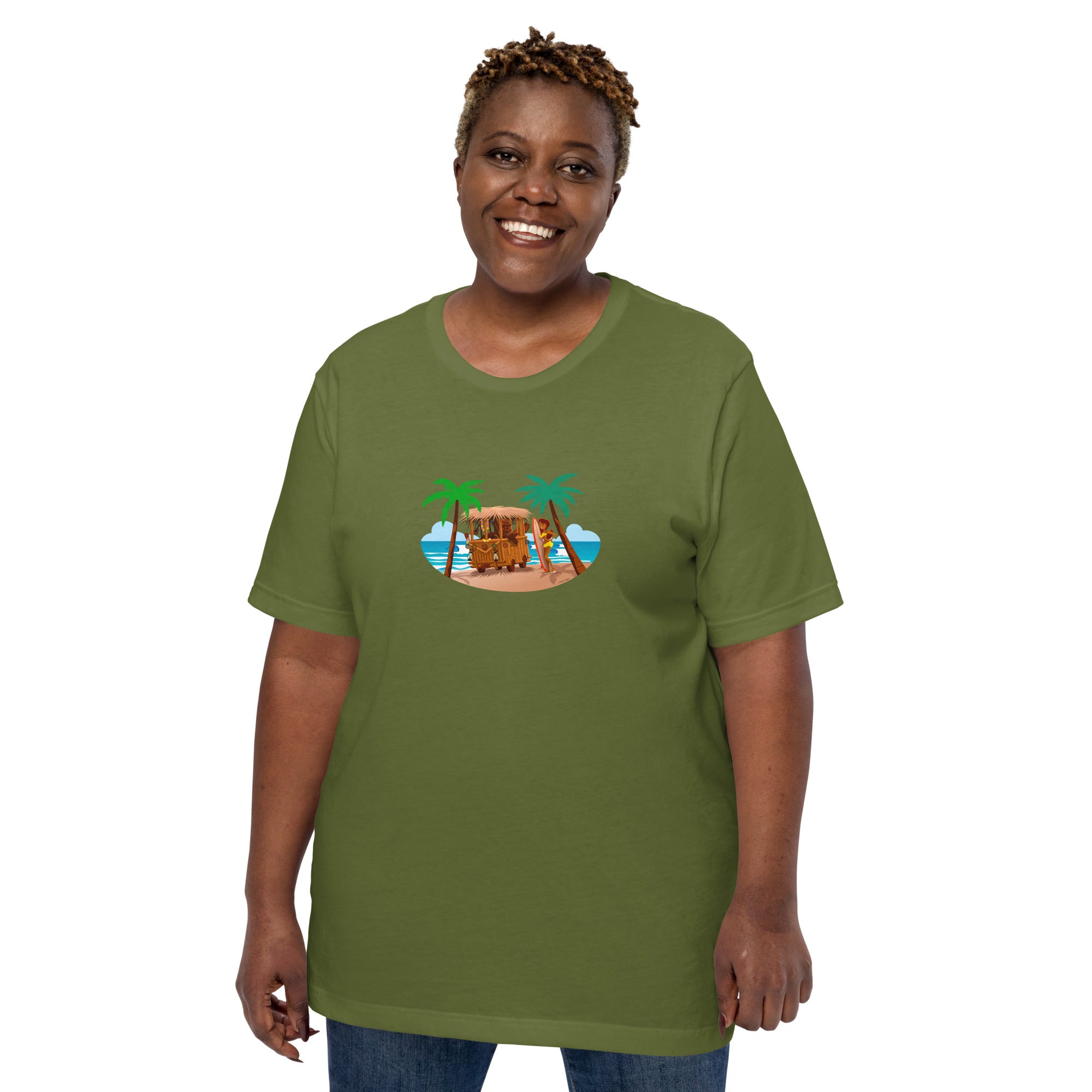 Unisex t-shirt Tiki Kombi on dark colors