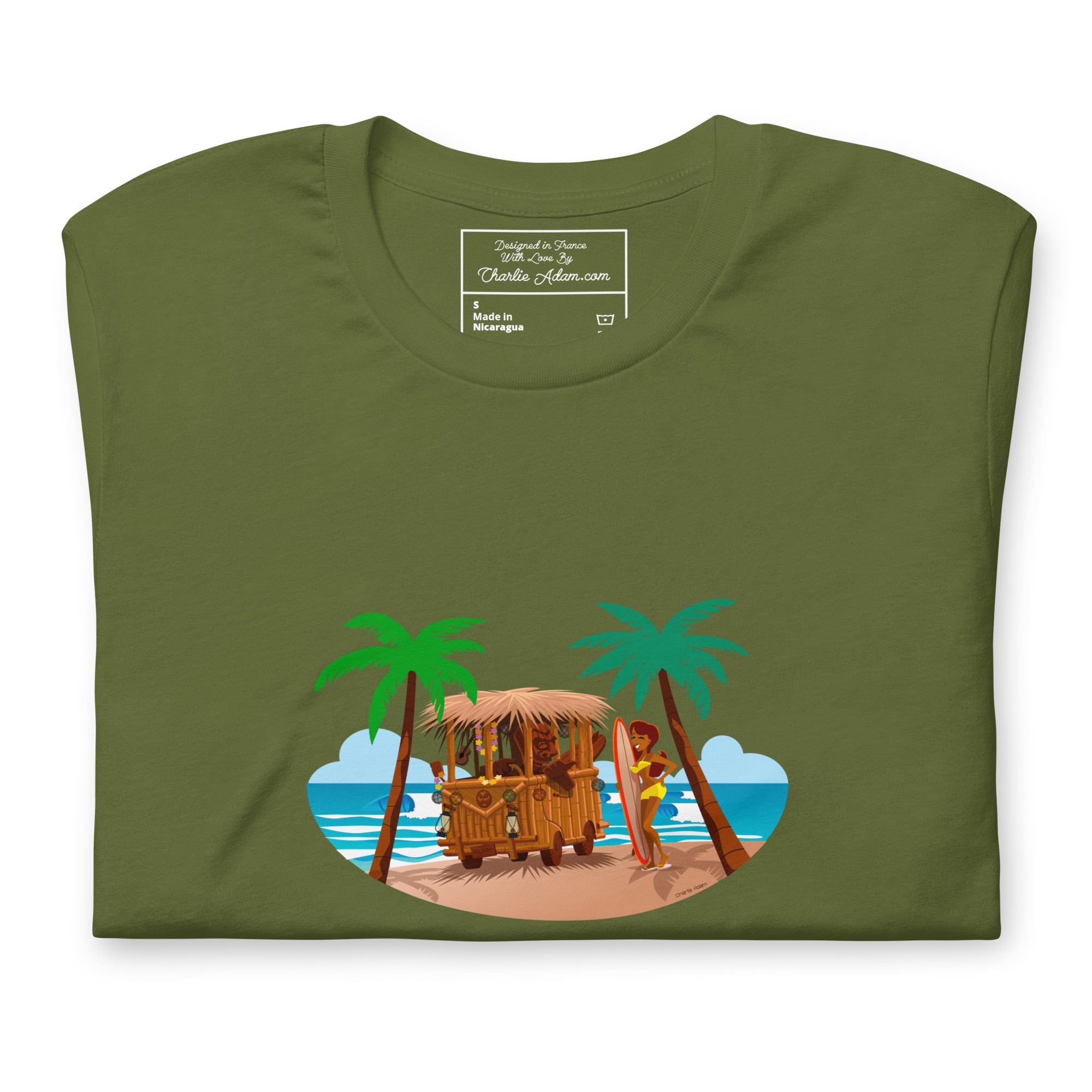 Unisex t-shirt Tiki Kombi on dark colors