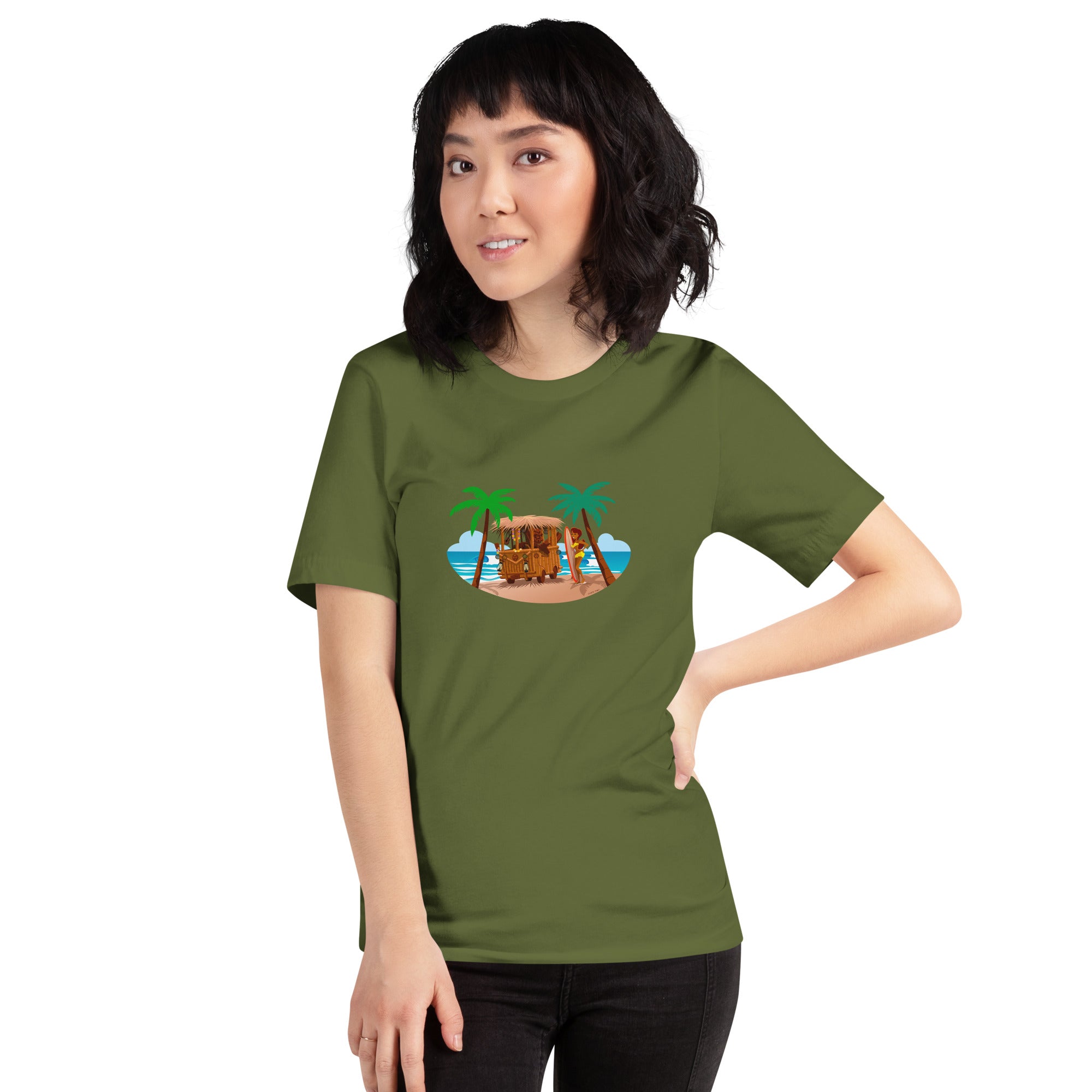 Unisex t-shirt Tiki Kombi on dark colors