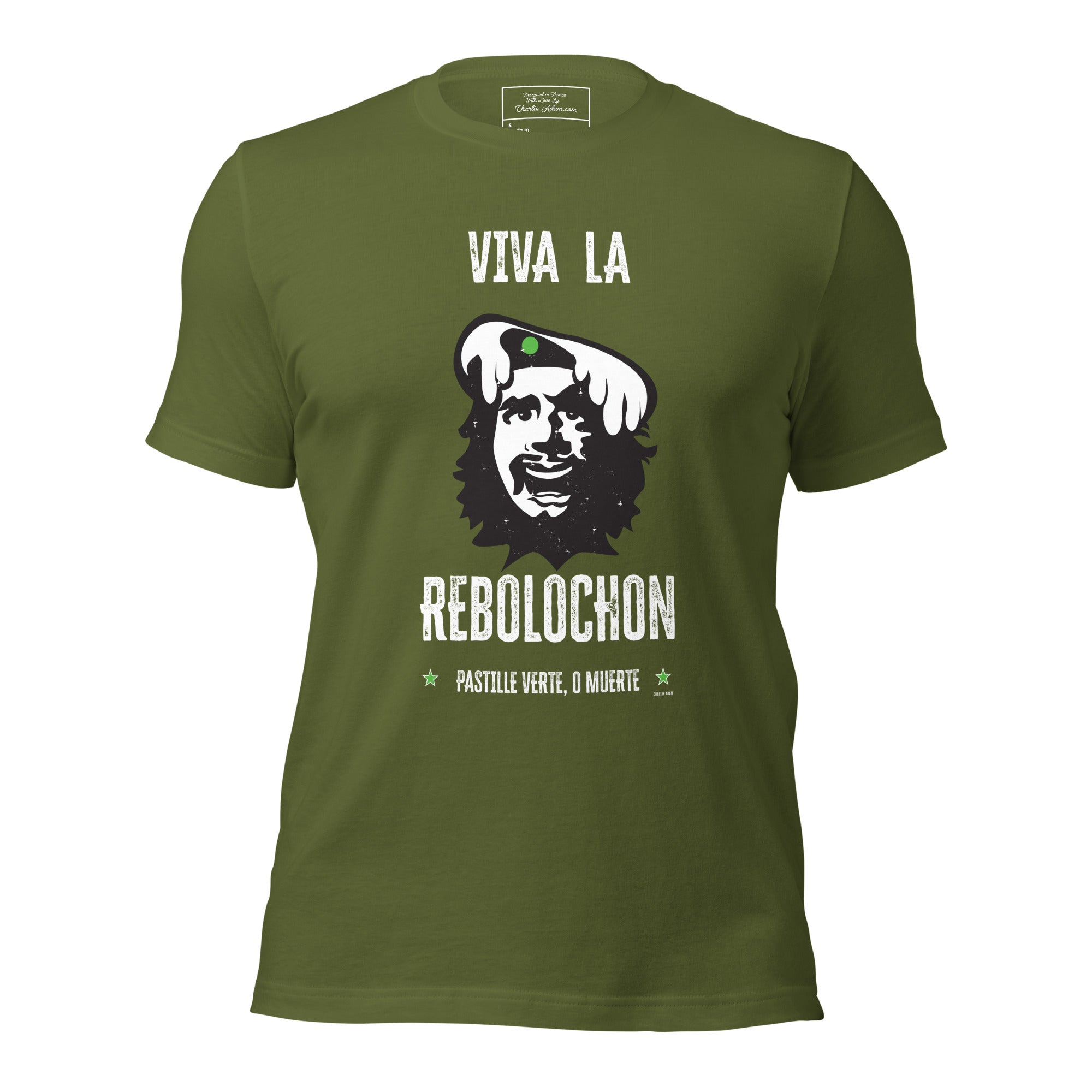 T-shirt en coton unisexe Viva la Rebolochon sur couleurs foncées