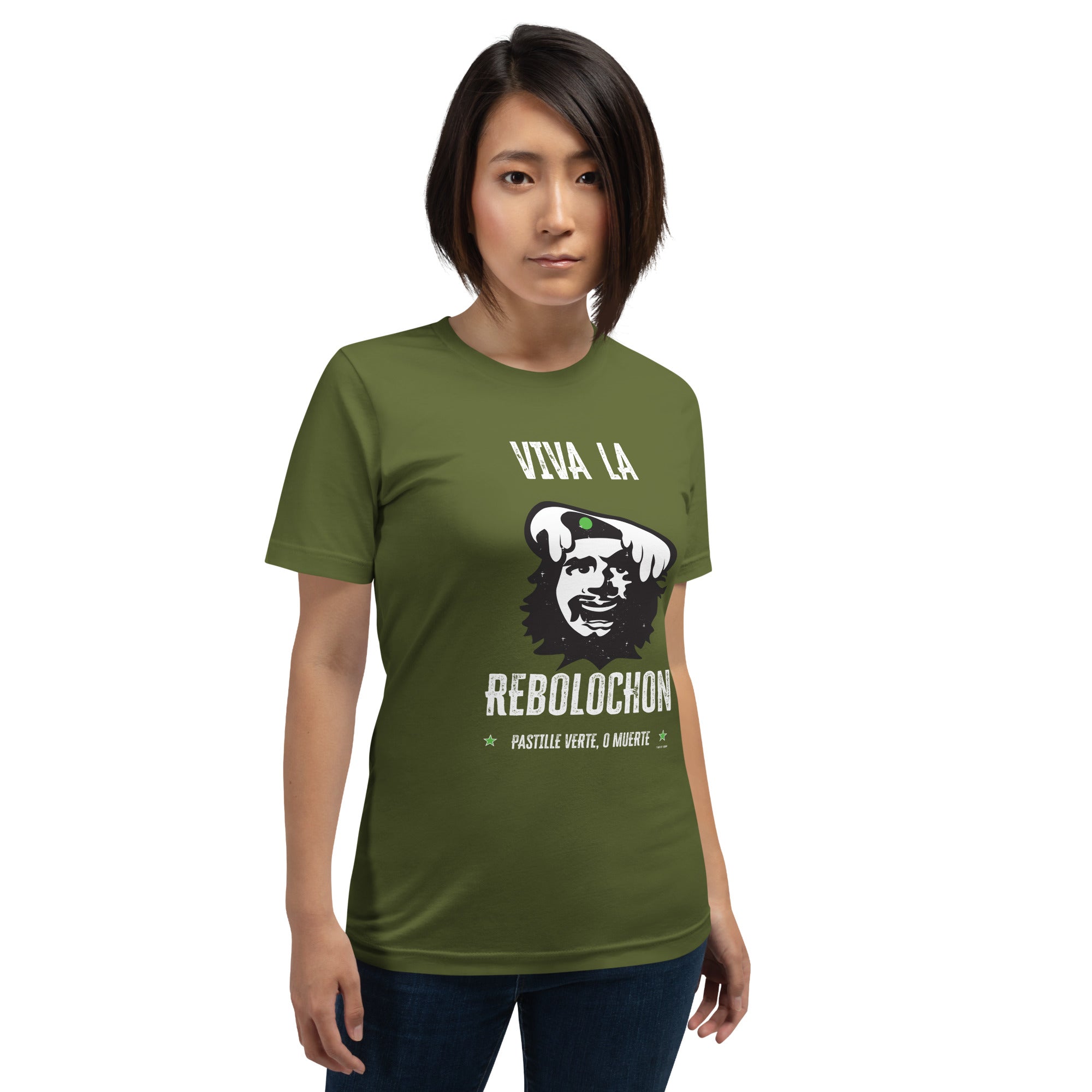T-shirt en coton unisexe Viva la Rebolochon sur couleurs foncées