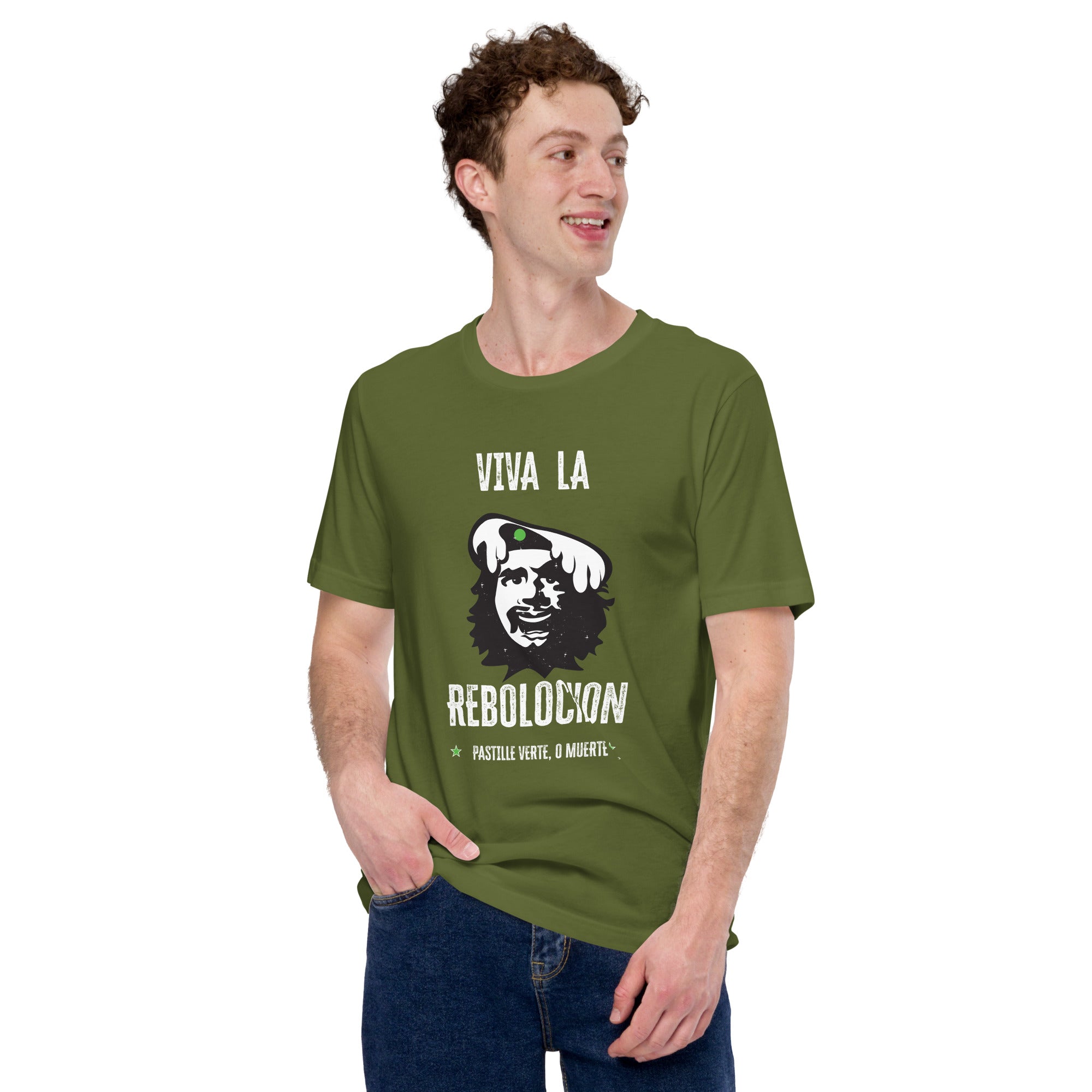 T-shirt en coton unisexe Viva la Rebolochon sur couleurs foncées