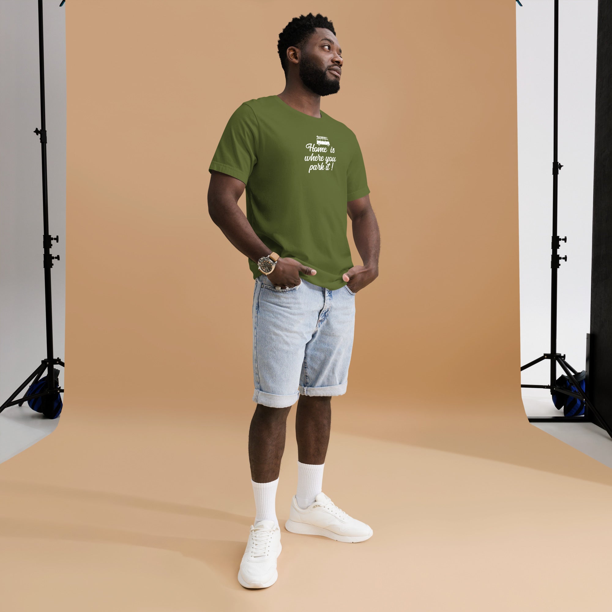 Unisex cotton t-shirt White Surf Combi on greens