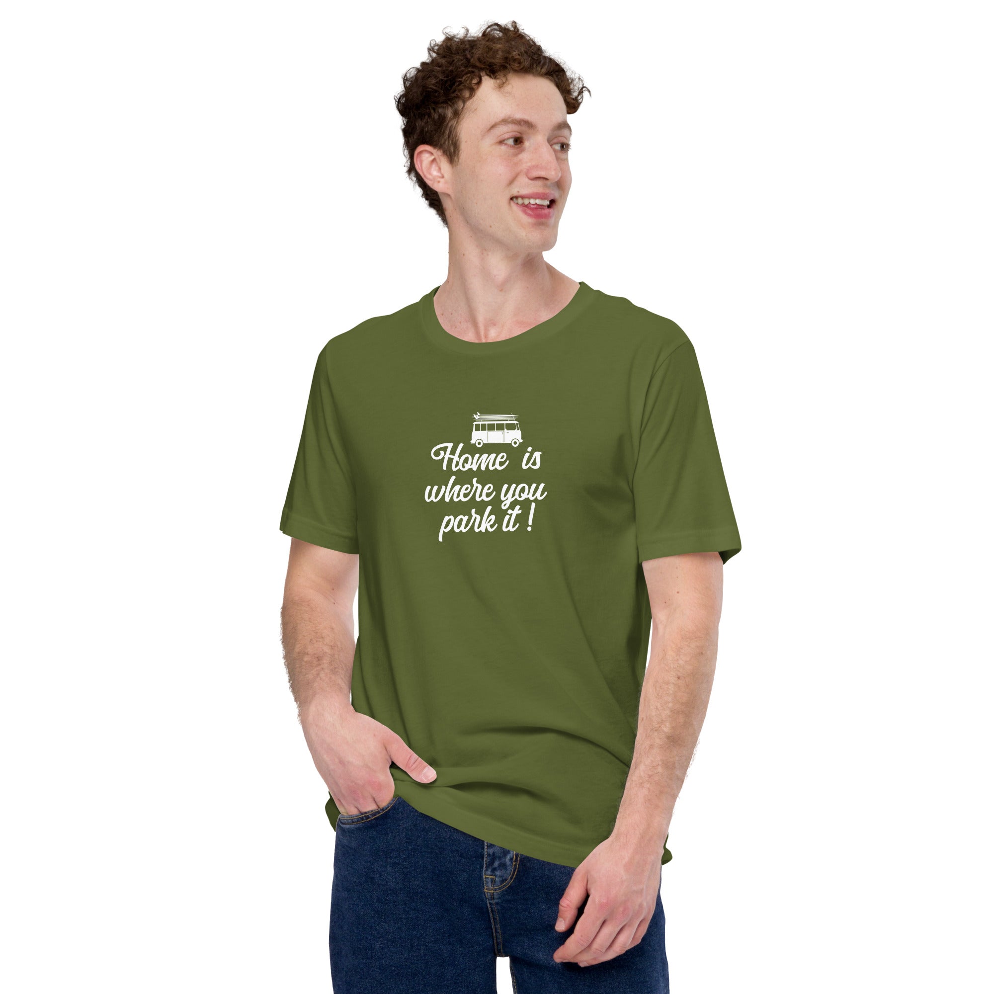 Unisex cotton t-shirt White Surf Combi on greens