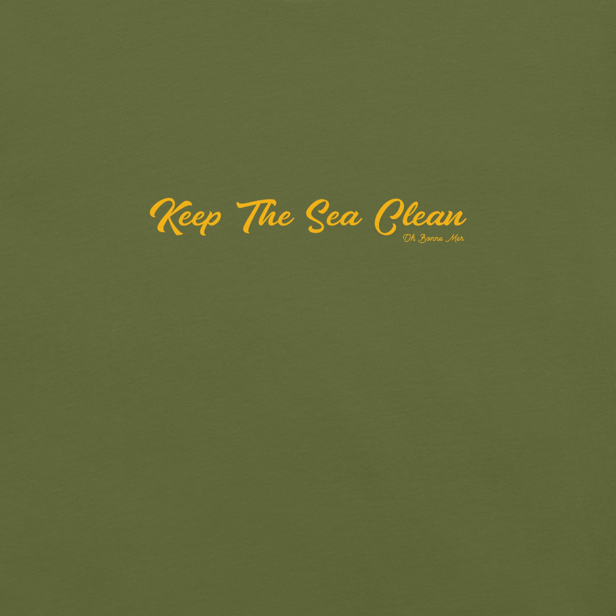 Unisex cotton t-shirt Keep The Sea Clean on greens