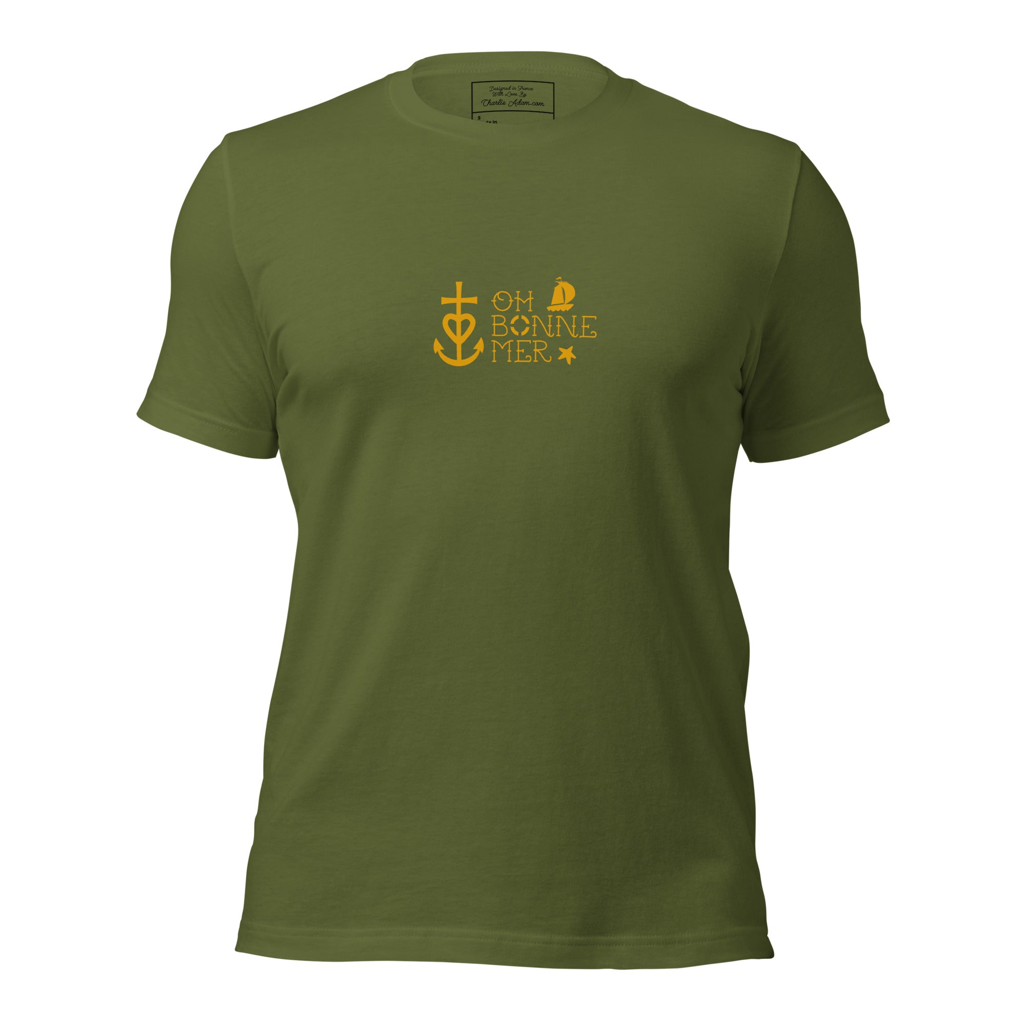 Unisex cotton t-shirt Oh Bonne Mer 2 on greens