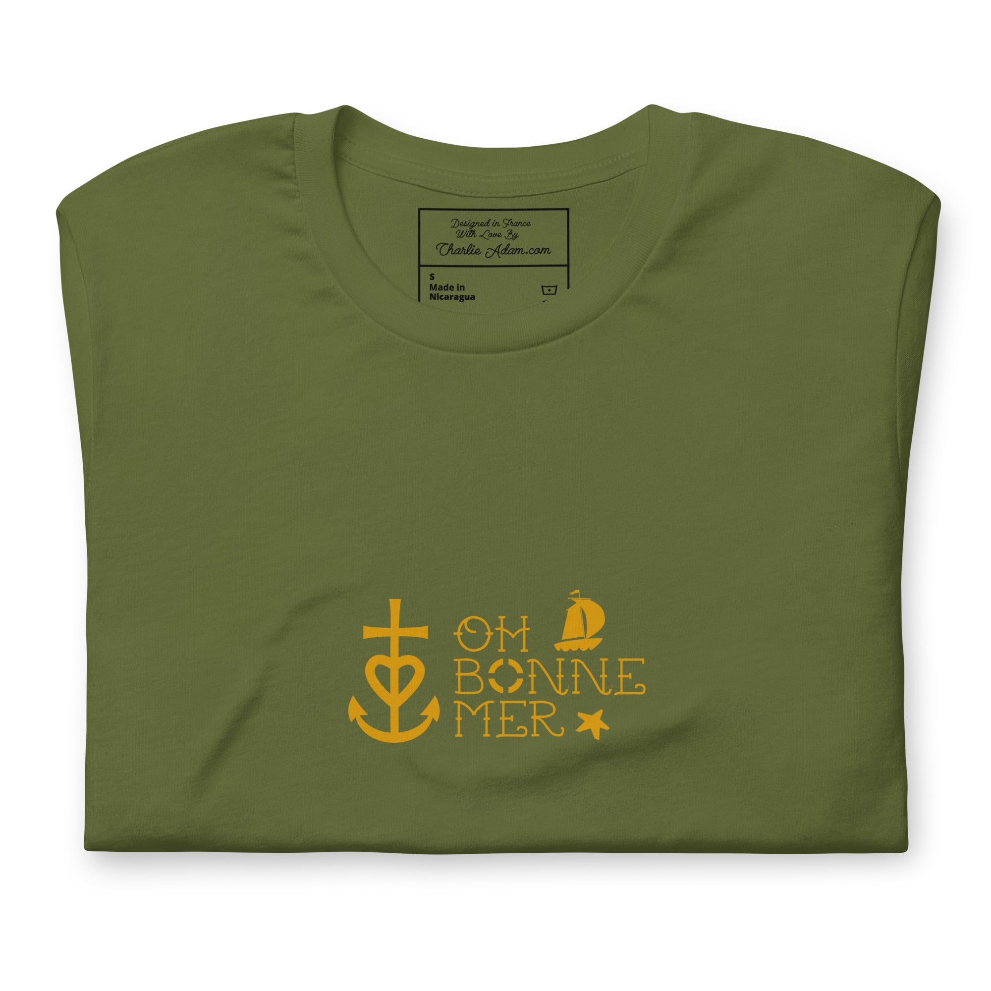 Unisex cotton t-shirt Oh Bonne Mer 2 on greens