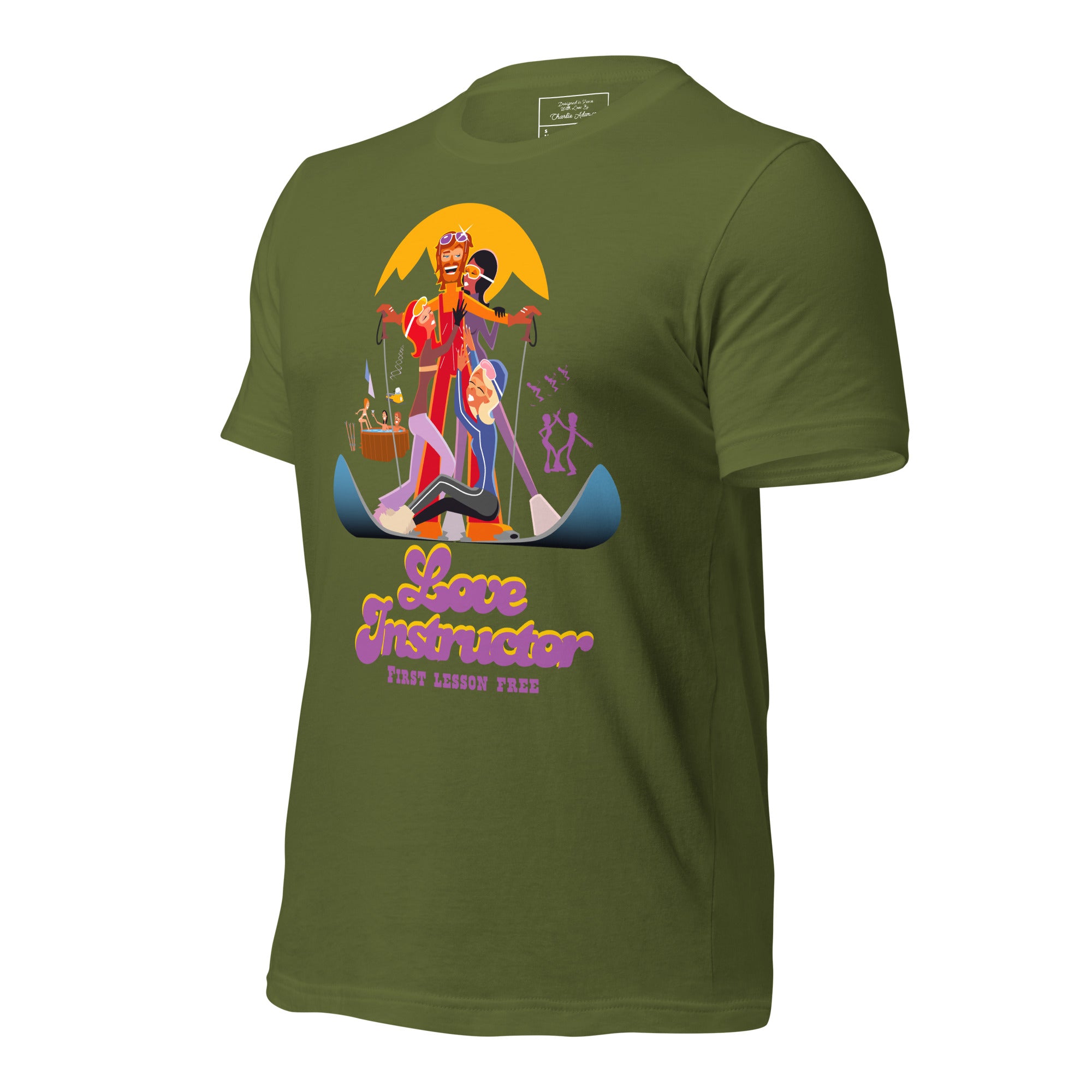 T-shirt en coton unisexe Love instructor First lesson free sur couleurs foncées