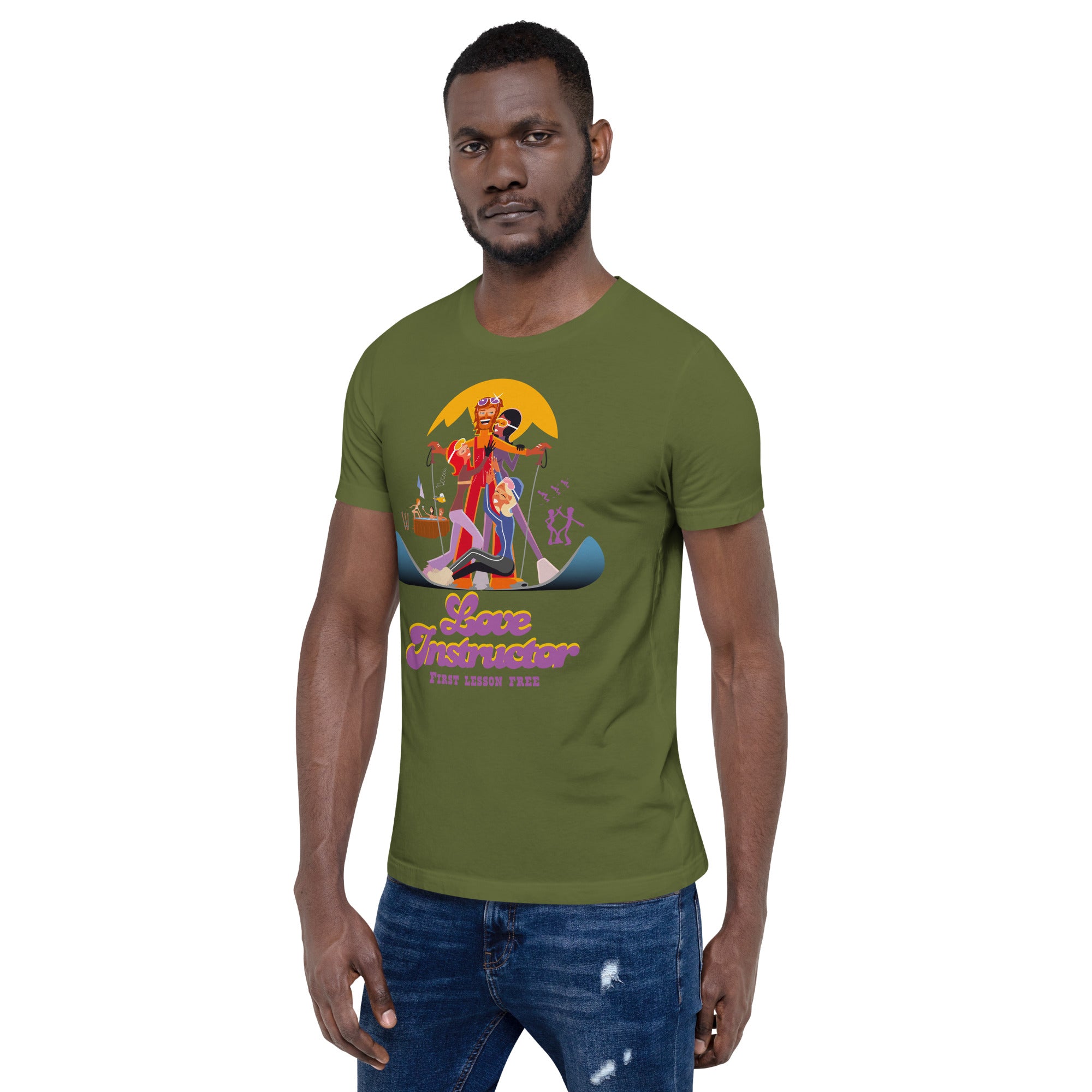 T-shirt en coton unisexe Love instructor First lesson free sur couleurs foncées