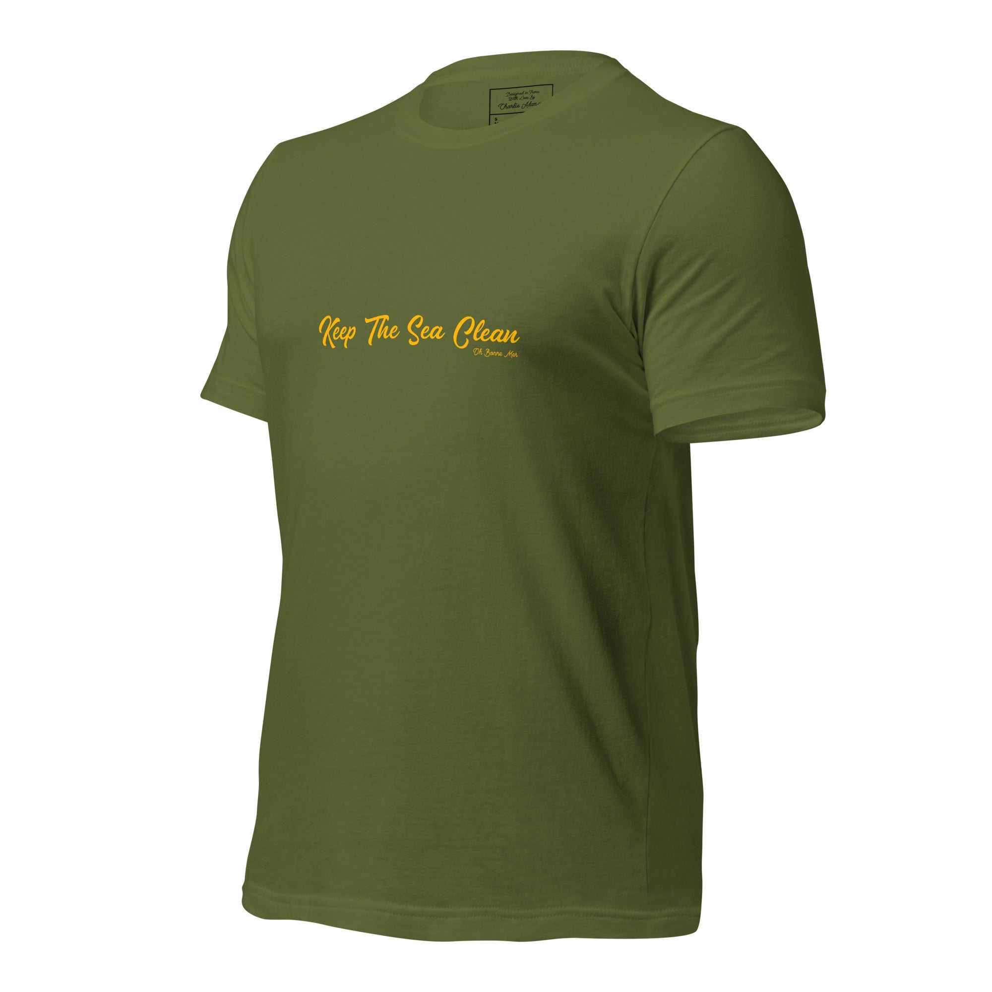 Unisex cotton t-shirt Keep The Sea Clean on greens