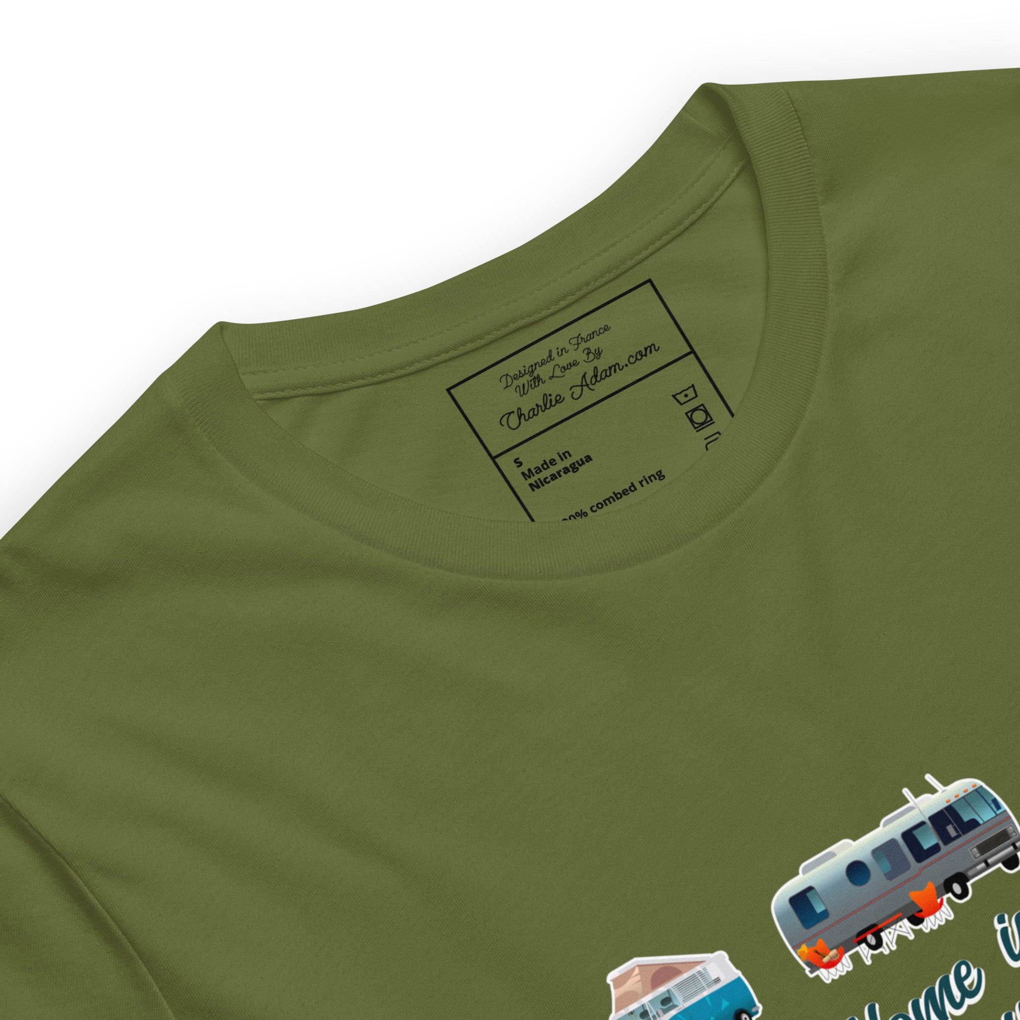 Unisex t-shirt Square Vintage Campers on greens